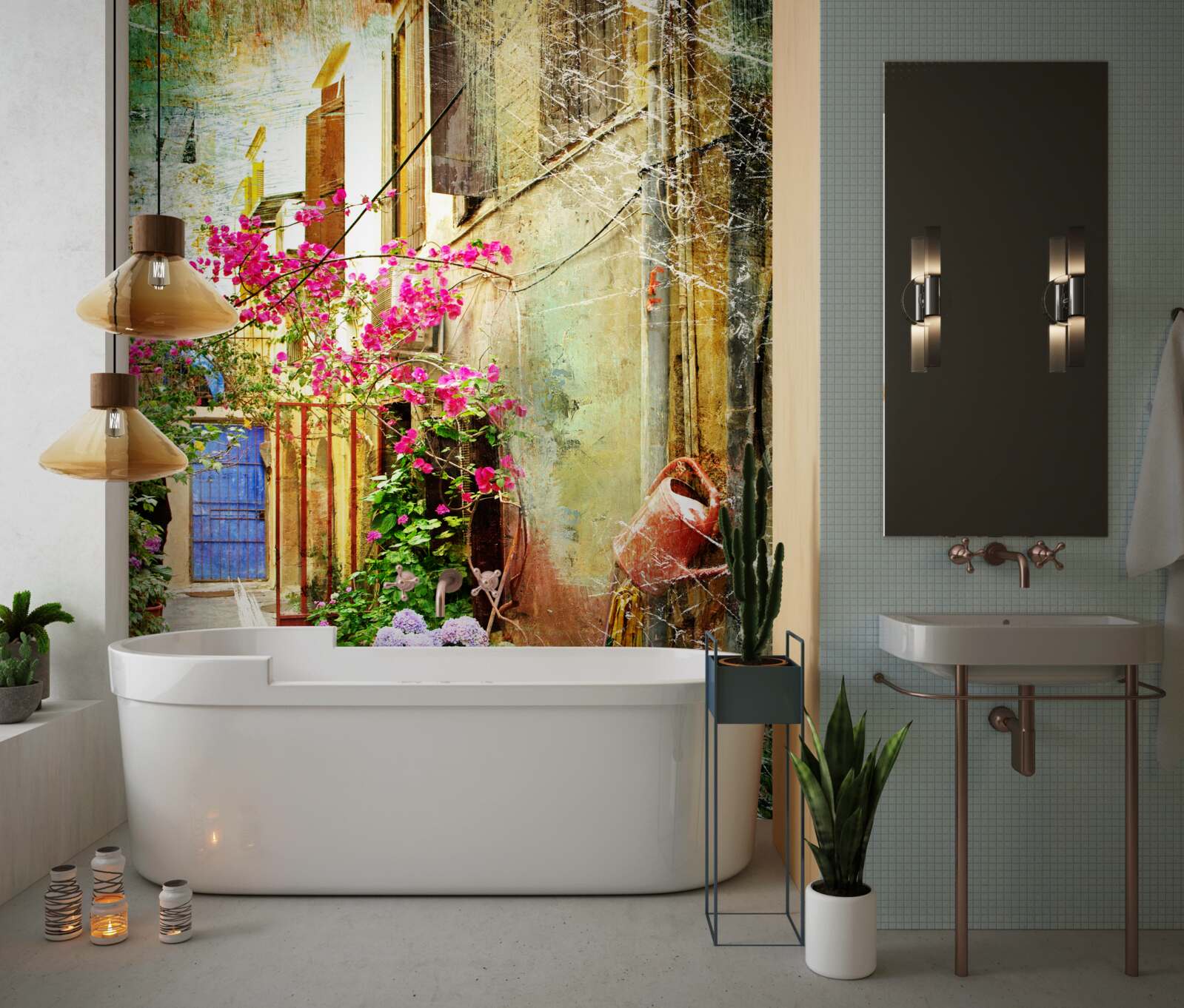 Fototapet curte confortabilă pentru oaspeți