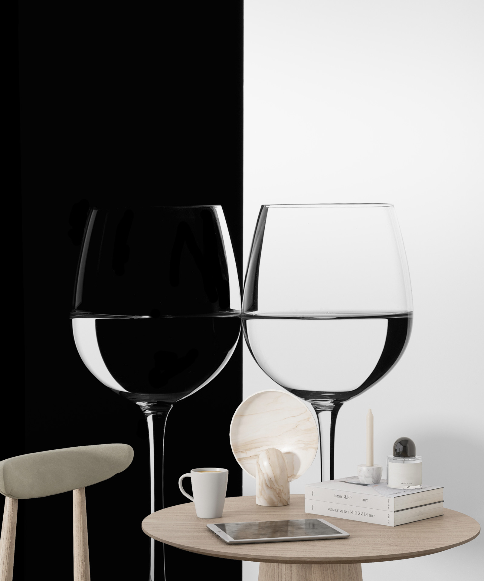 Fototapet ochelari pe fundal deschis și închis