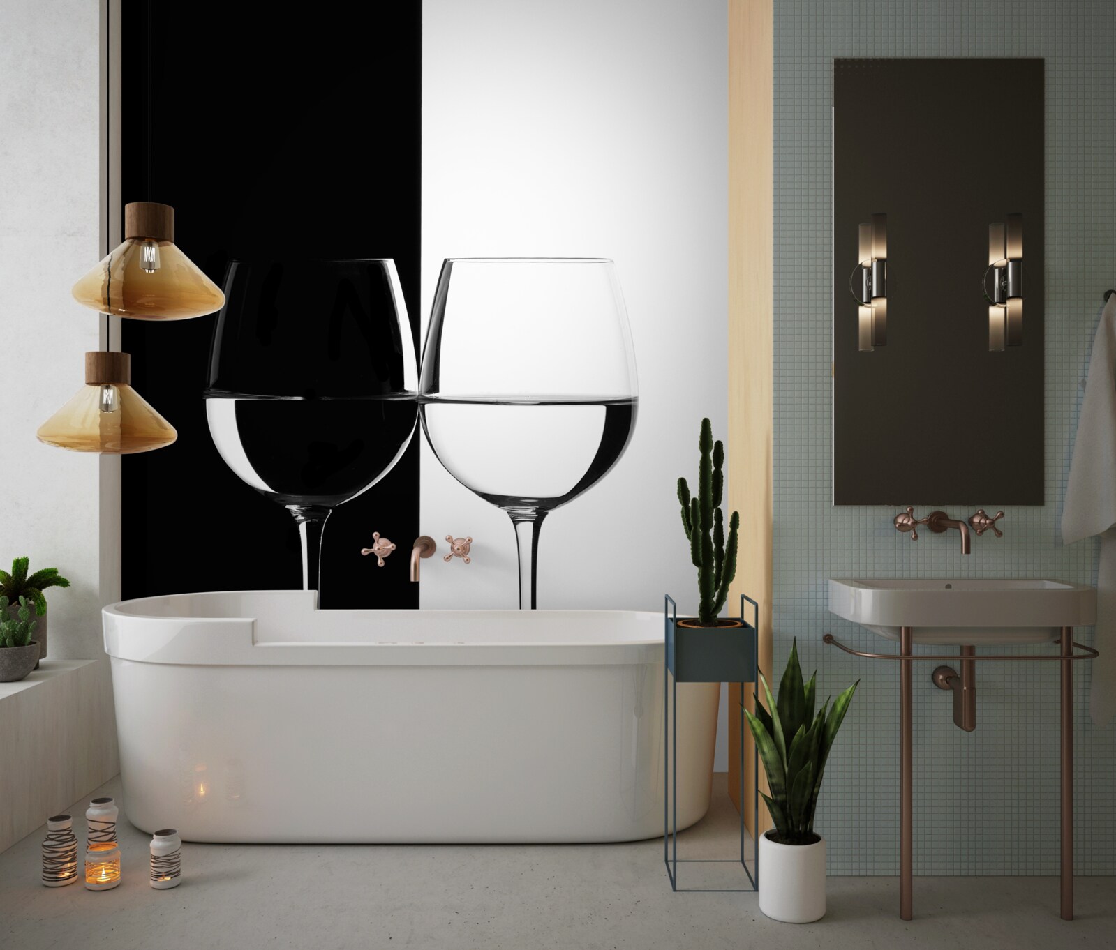 Fototapet ochelari pe fundal deschis și închis