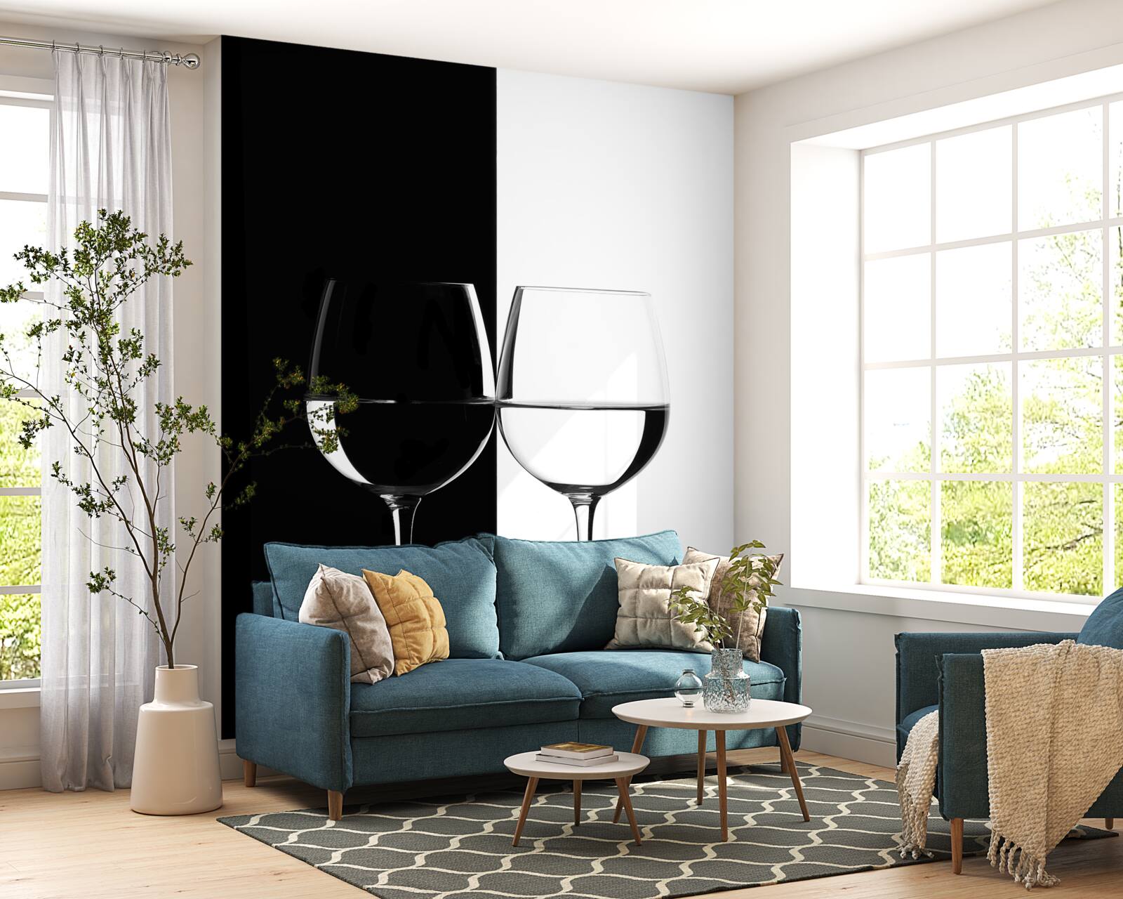 Fototapet ochelari pe fundal deschis și închis