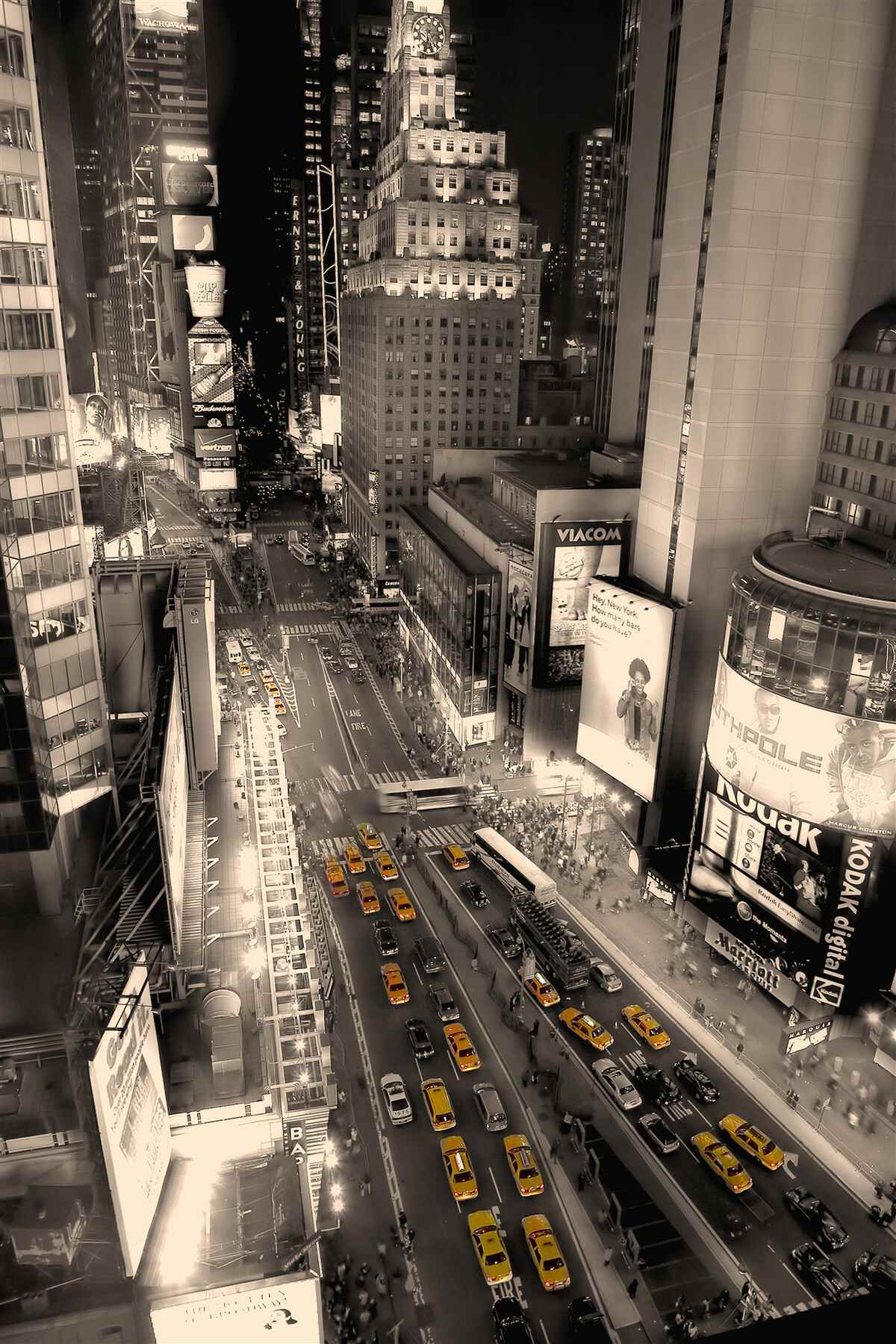 Fototapet times square și taxiurile galbene