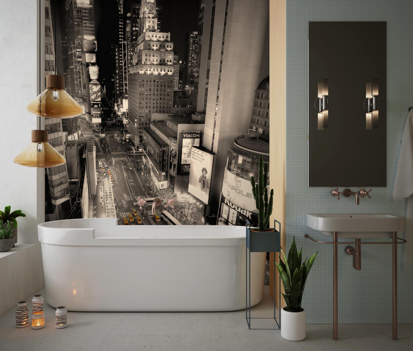 Fototapet times square și taxiurile galbene