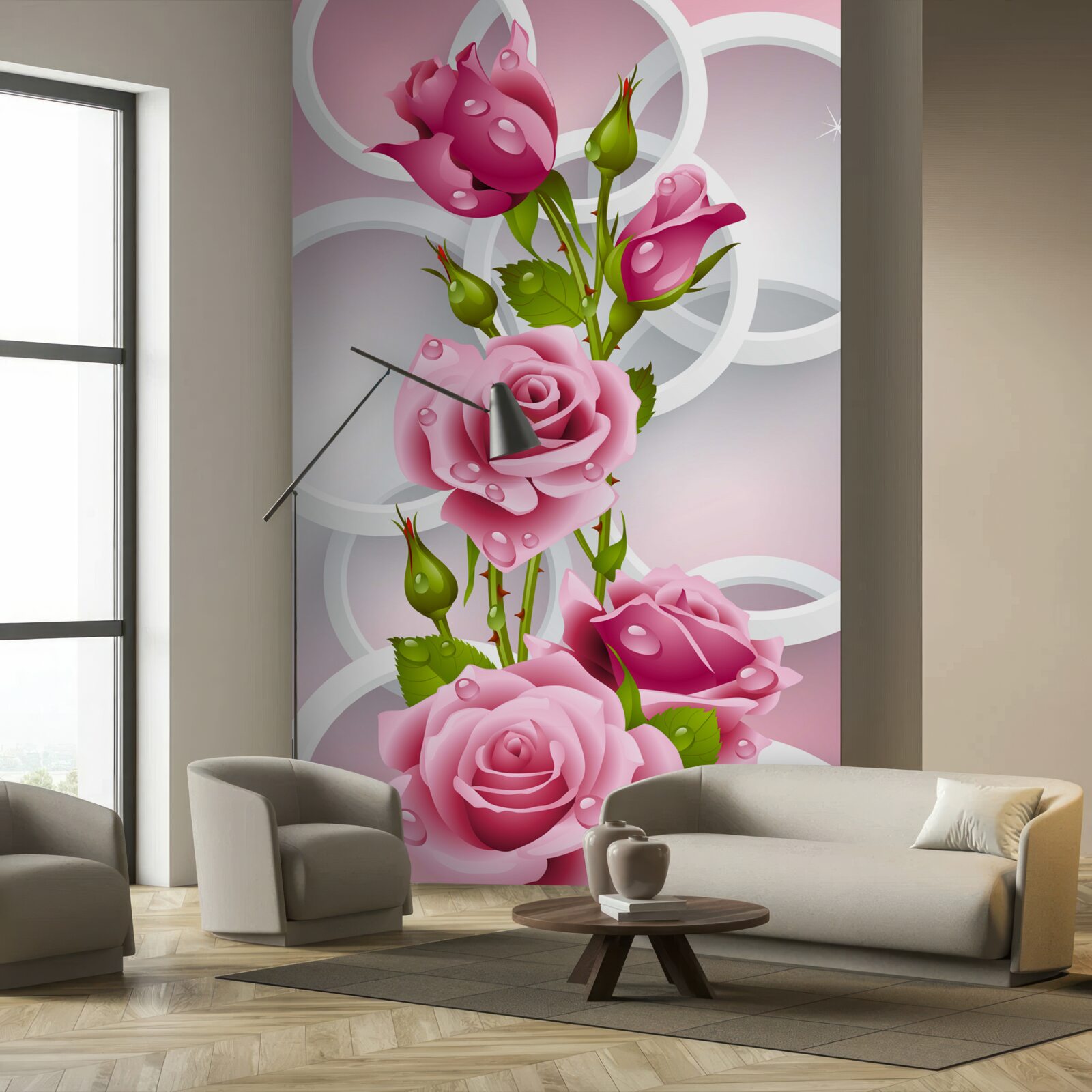 Fototapet tulpini moi de trandafir purpuriu