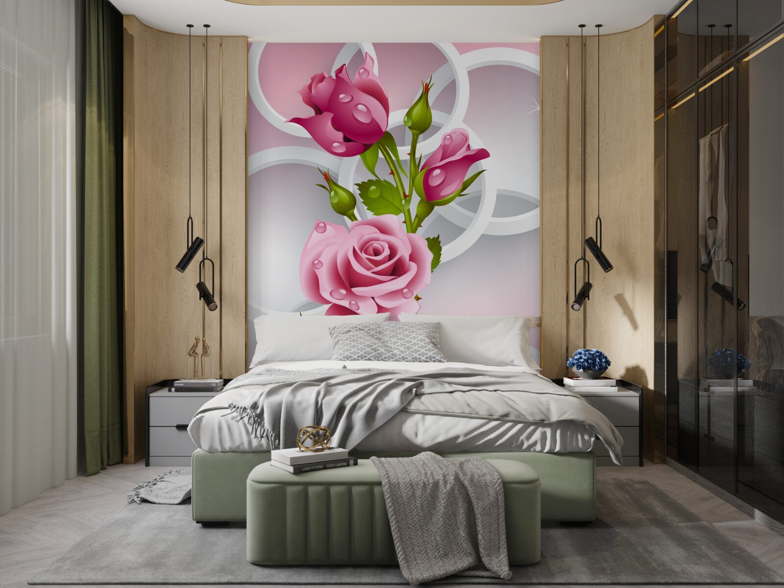 Fototapet tulpini moi de trandafir purpuriu