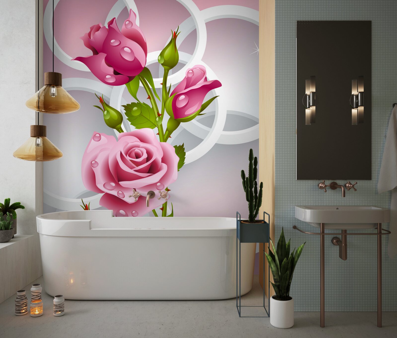 Fototapet tulpini moi de trandafir purpuriu