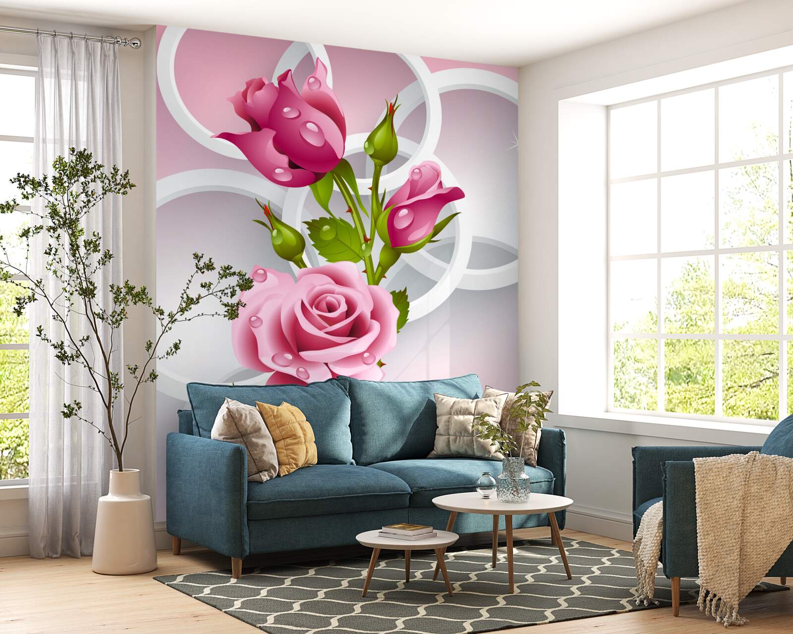 Fototapet tulpini moi de trandafir purpuriu