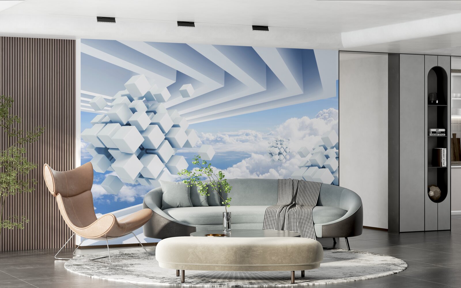 Fototapet texturi plutind în albastrul norilor