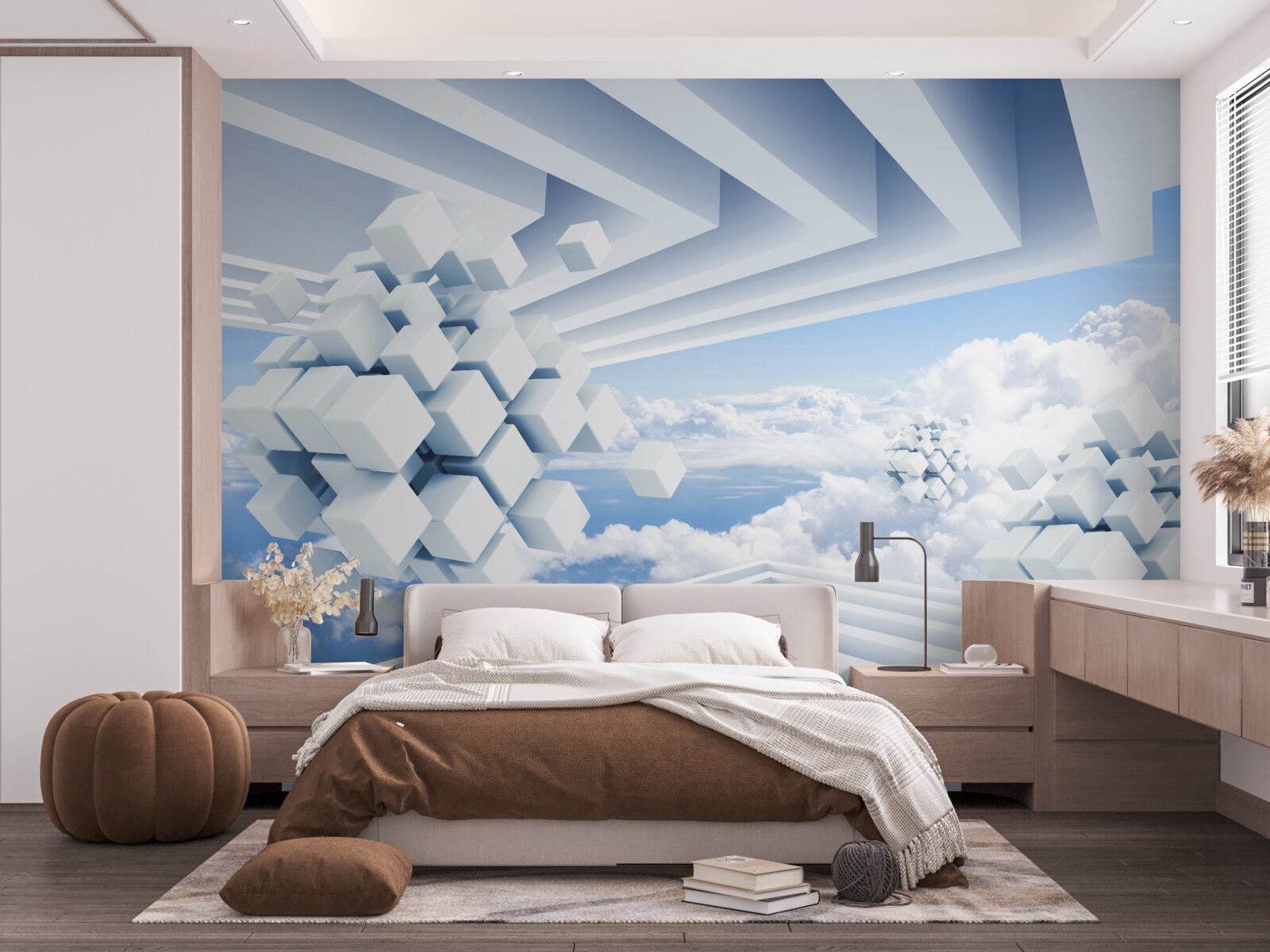 Fototapet texturi plutind în albastrul norilor