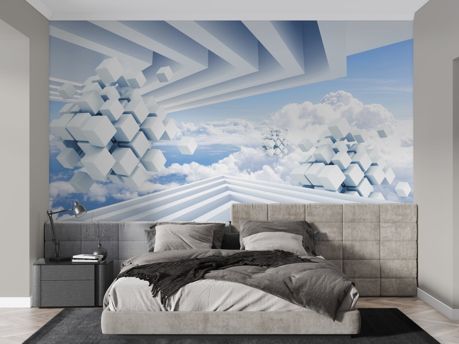 Fototapet texturi plutind în albastrul norilor