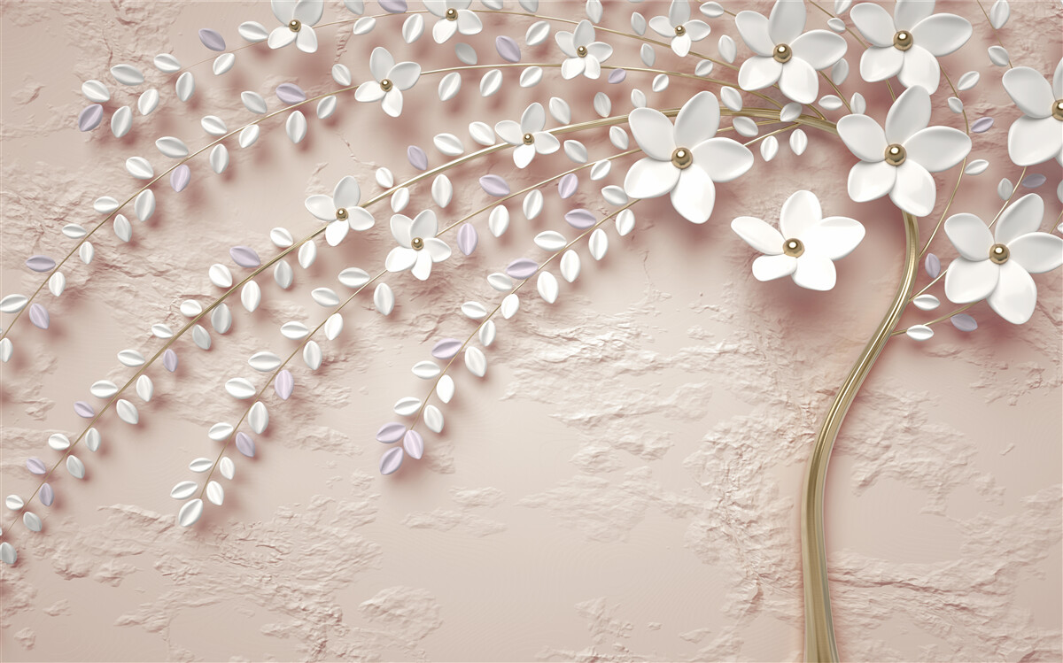 Fototapet copac înflorit cu flori mici