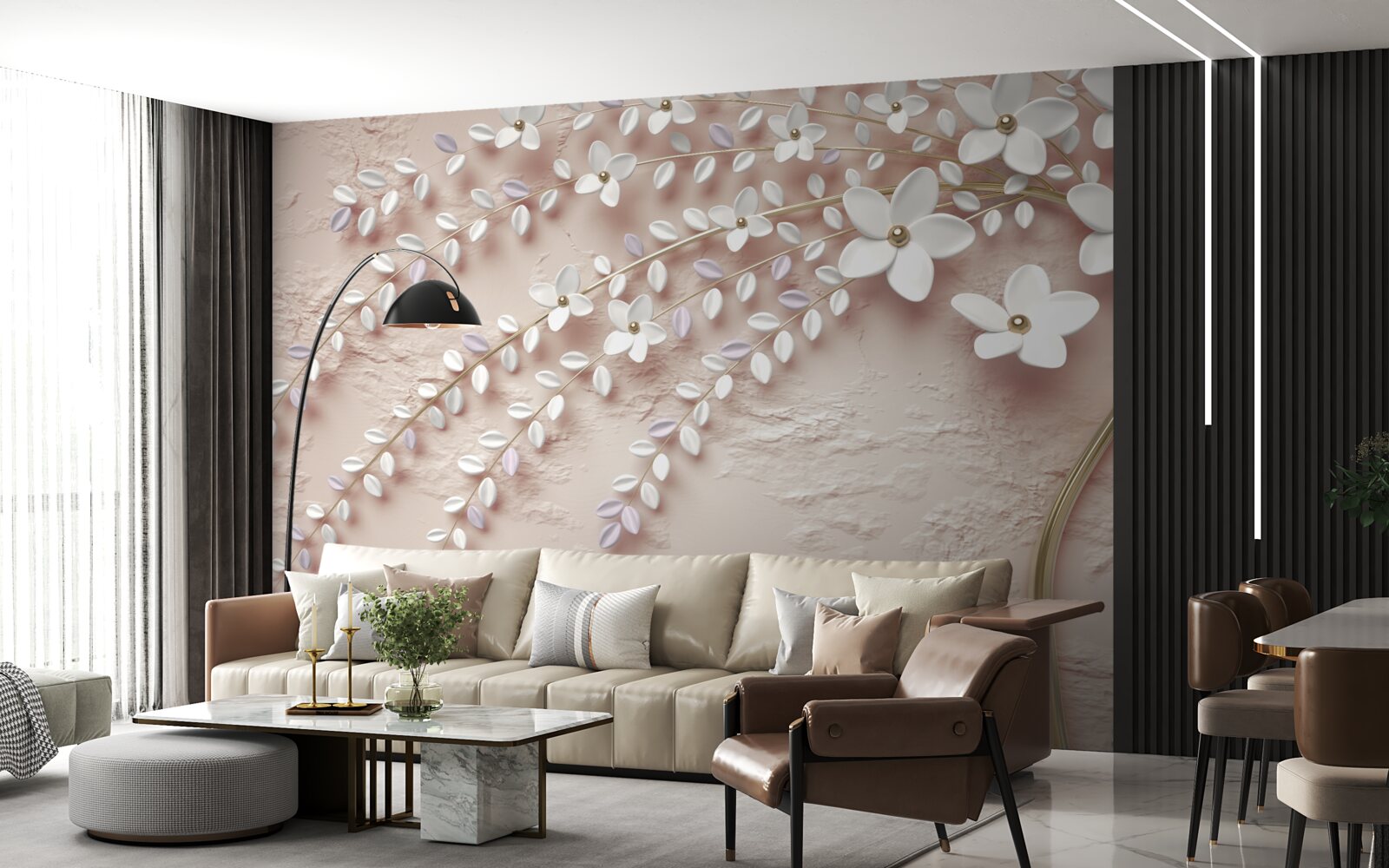 Fototapet copac înflorit cu flori mici