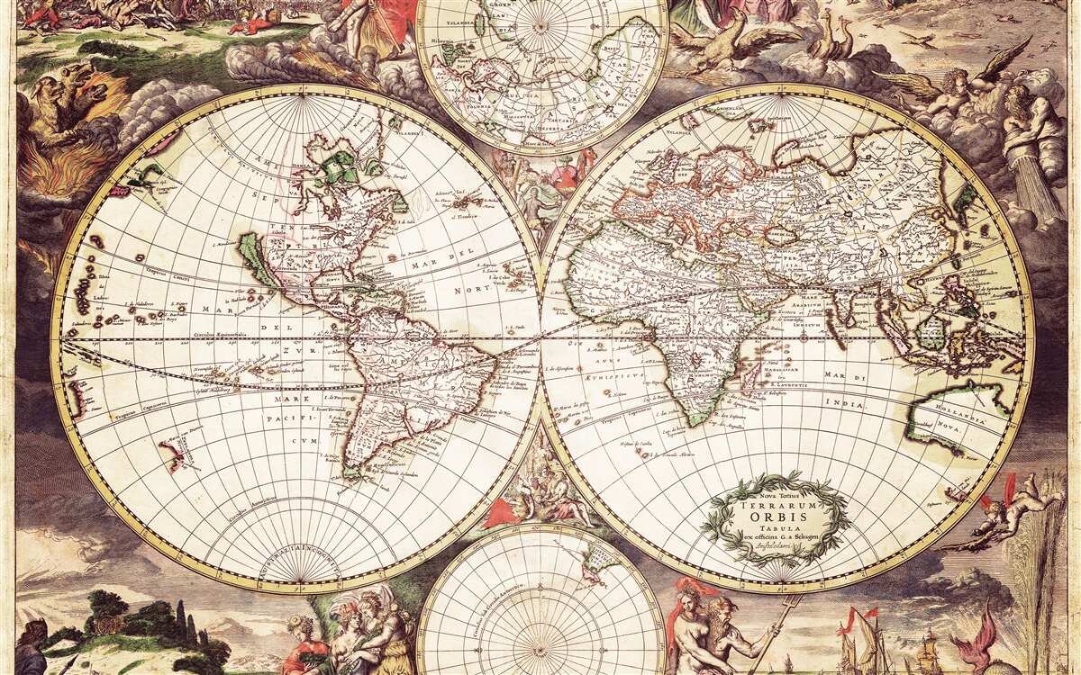 Fototapet perioadă istorică iluminată în imaginea lumii