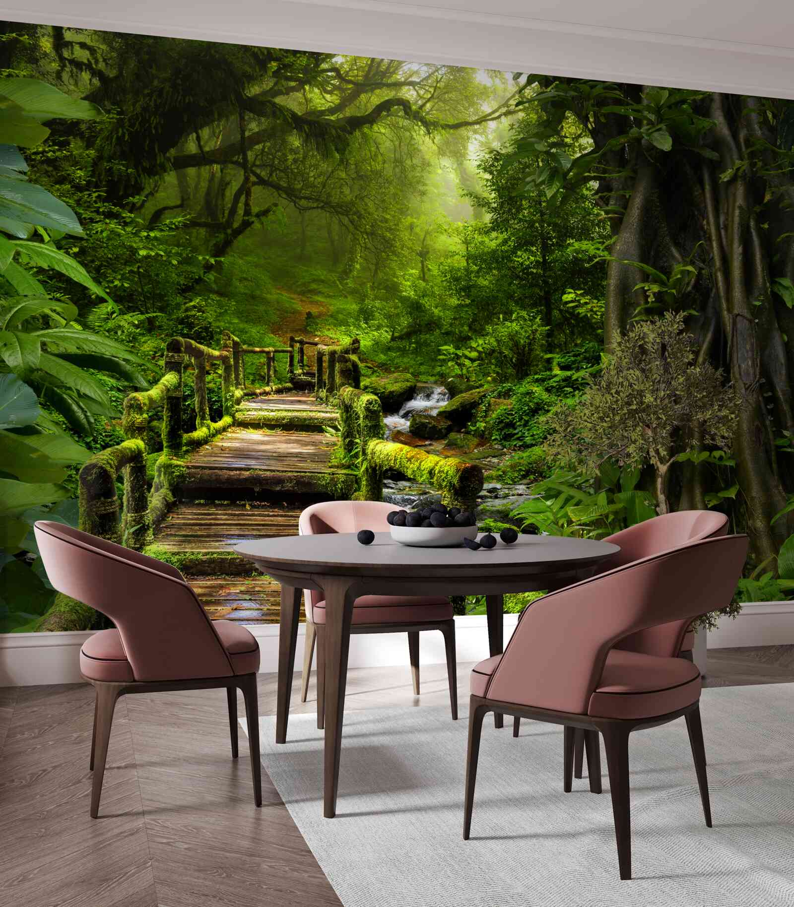 Fototapet în jungla asiatică există o cascadă