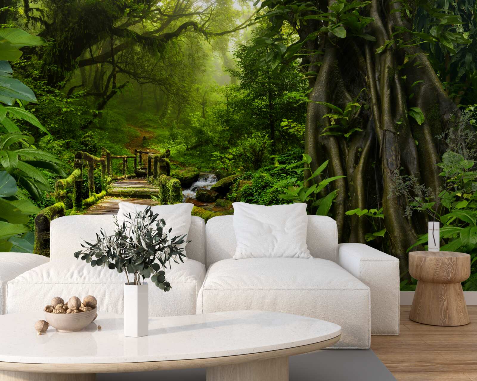 Fototapet în jungla asiatică există o cascadă