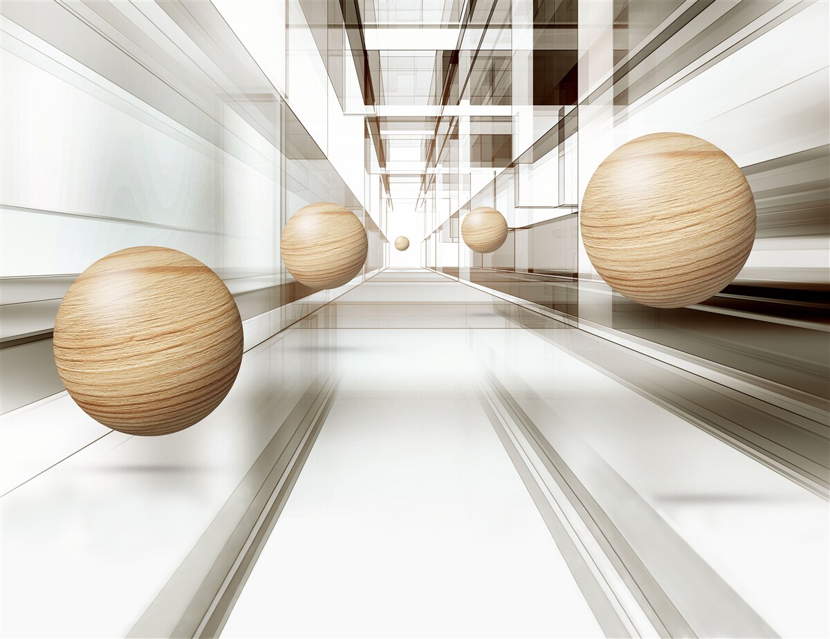 Fototapet bilele de lemn se precipită în infinit