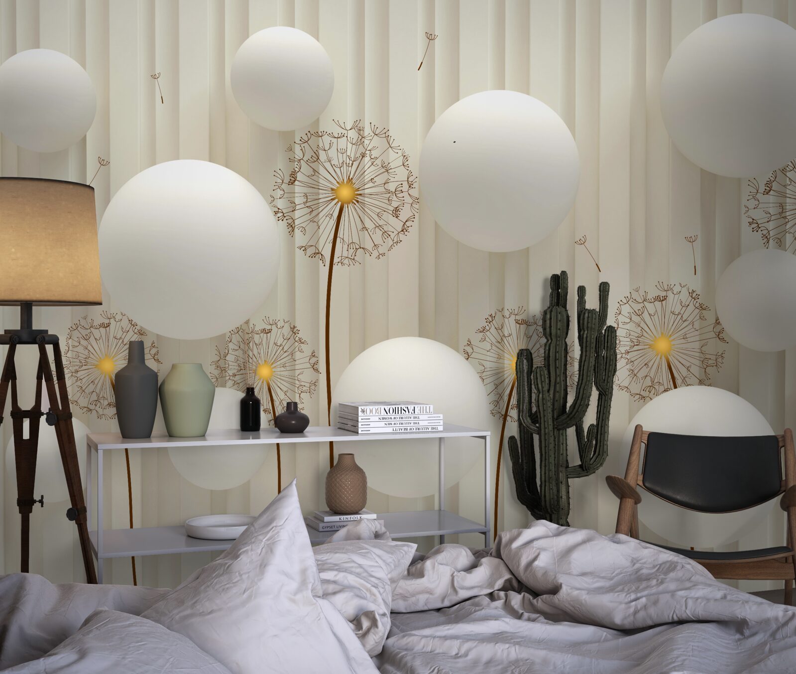 Fototapet compoziție cu icre albe, decorată cu bile