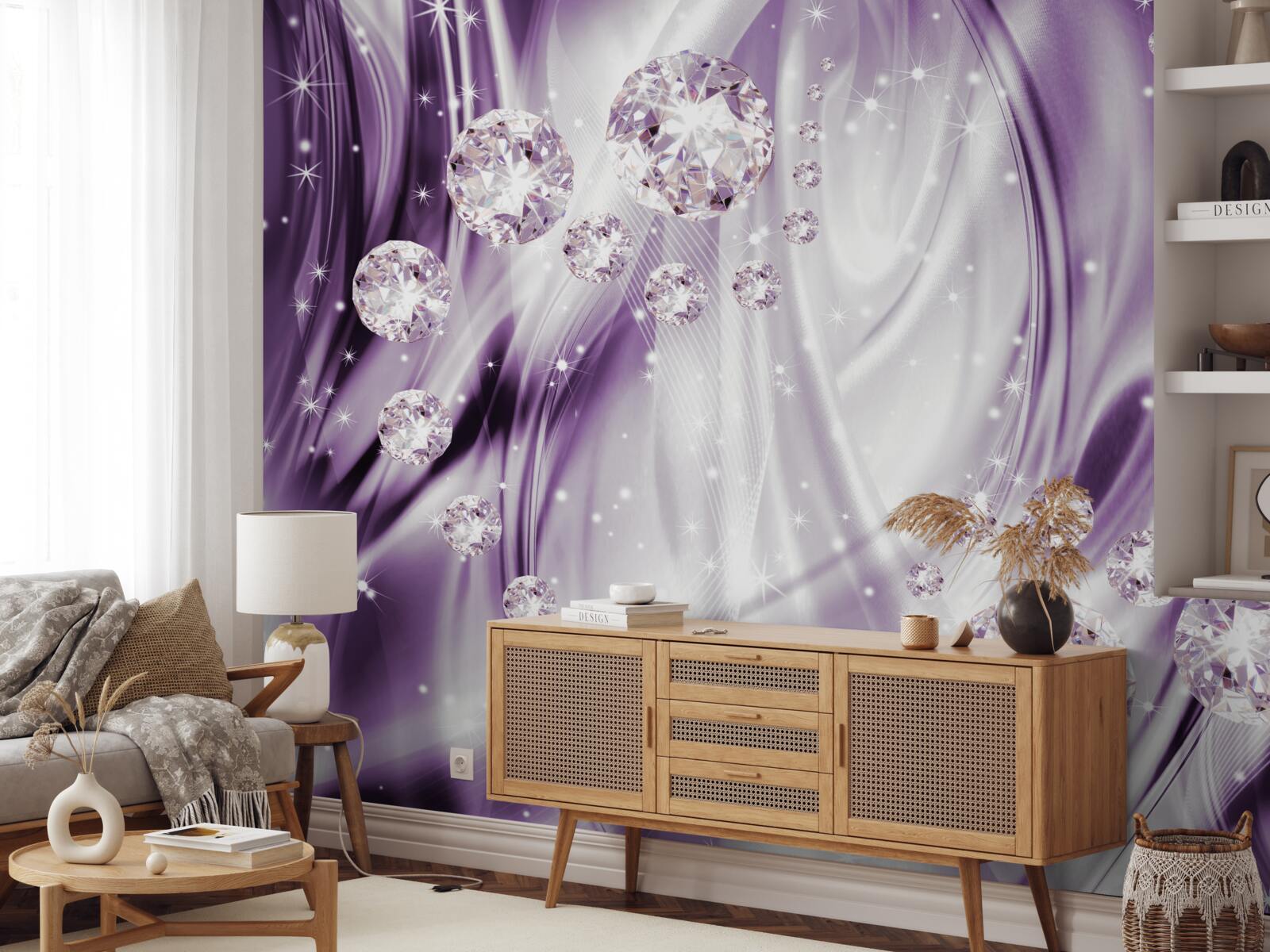 Fototapet pietre pe un fundal de egalitate lavanda