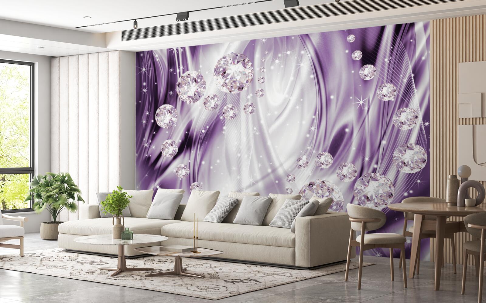 Fototapet pietre pe un fundal de egalitate lavanda