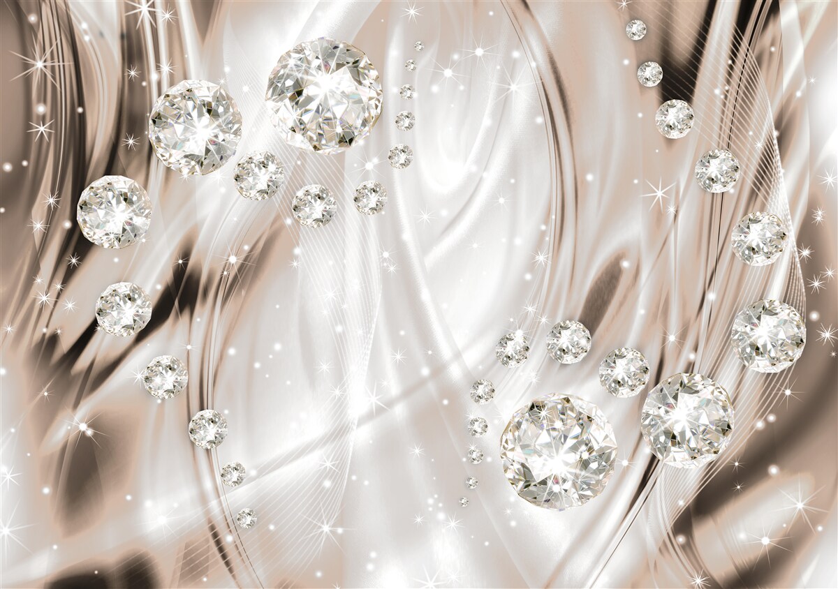 Fototapet mătase maro decorată cu pietre prețioase