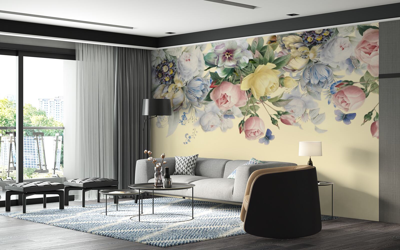 Fototapet nuanțe delicate de culori diferite