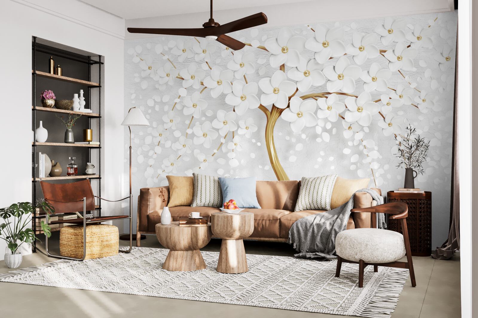 Fototapet flori albe au înflorit deja pe copac