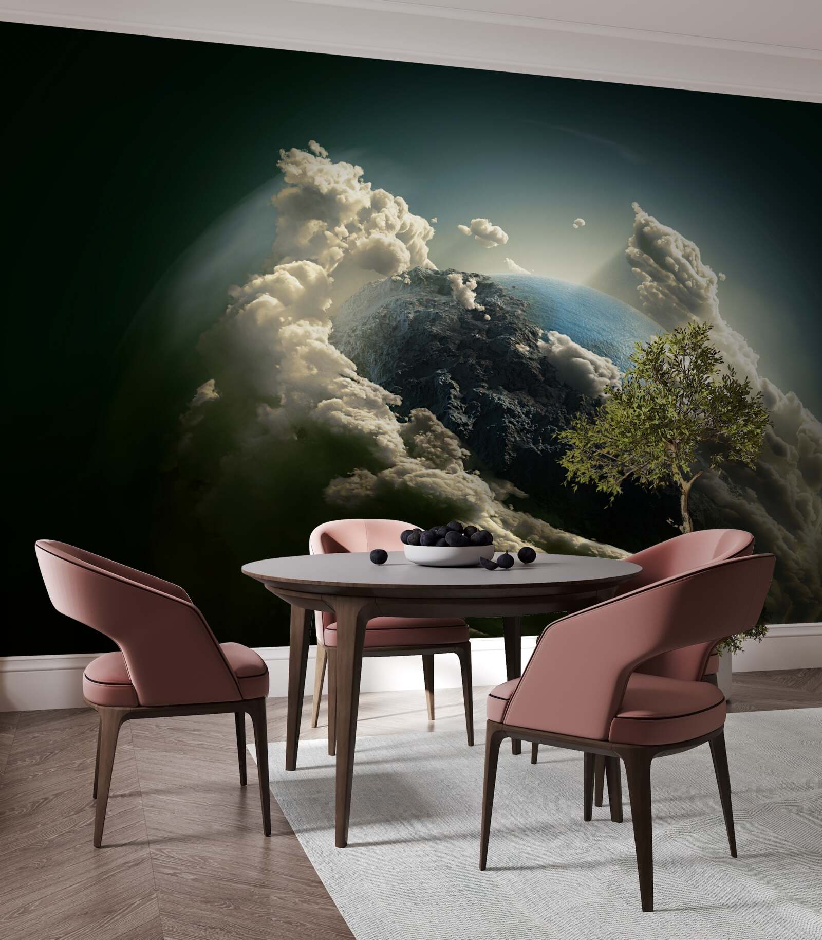 Fototapet pământul străpunge învelișul de nori