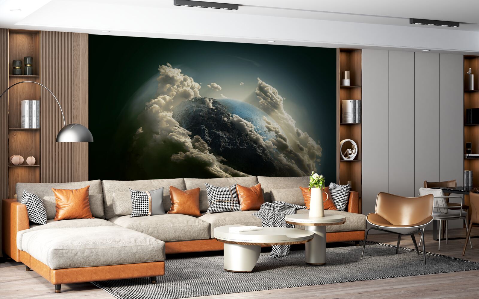 Fototapet pământul străpunge învelișul de nori