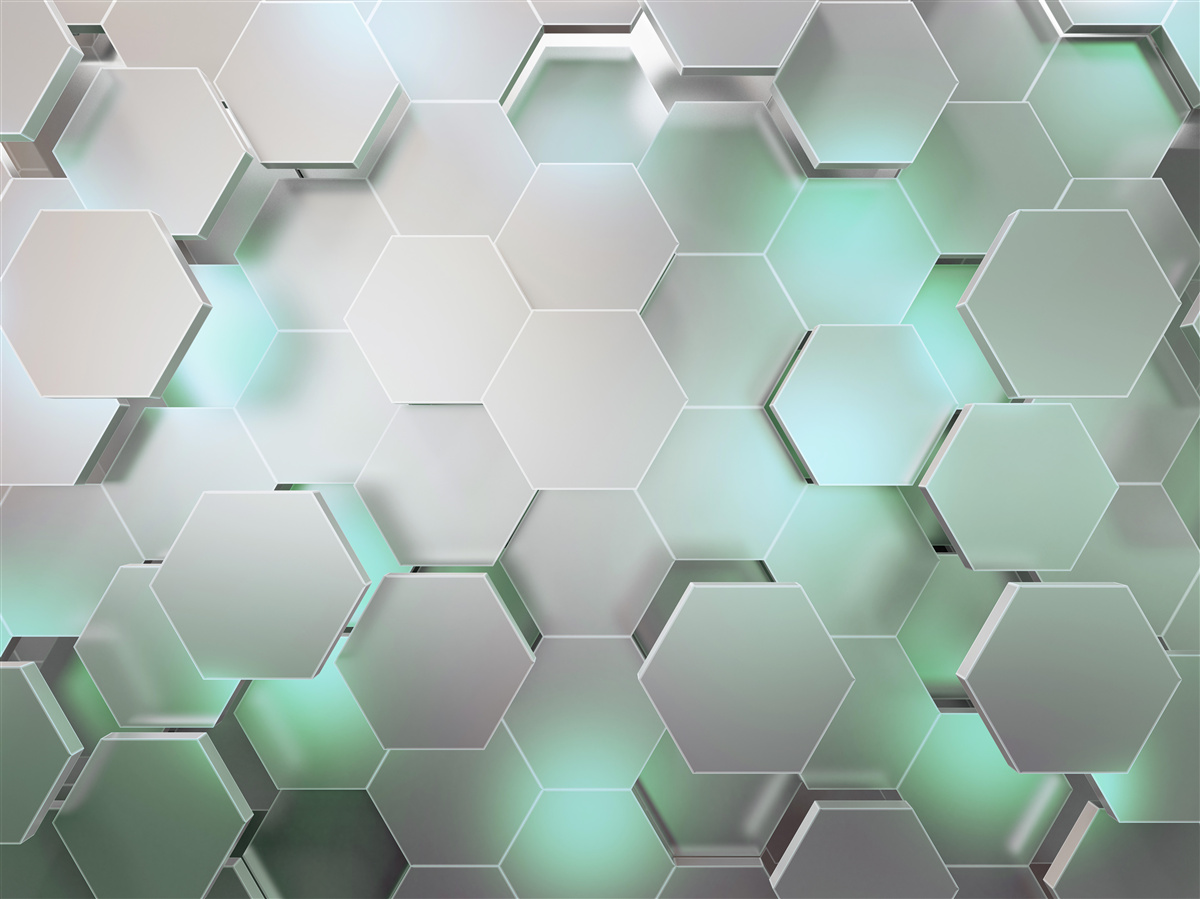 Fototapet celule hexagonale cu efect de lumină