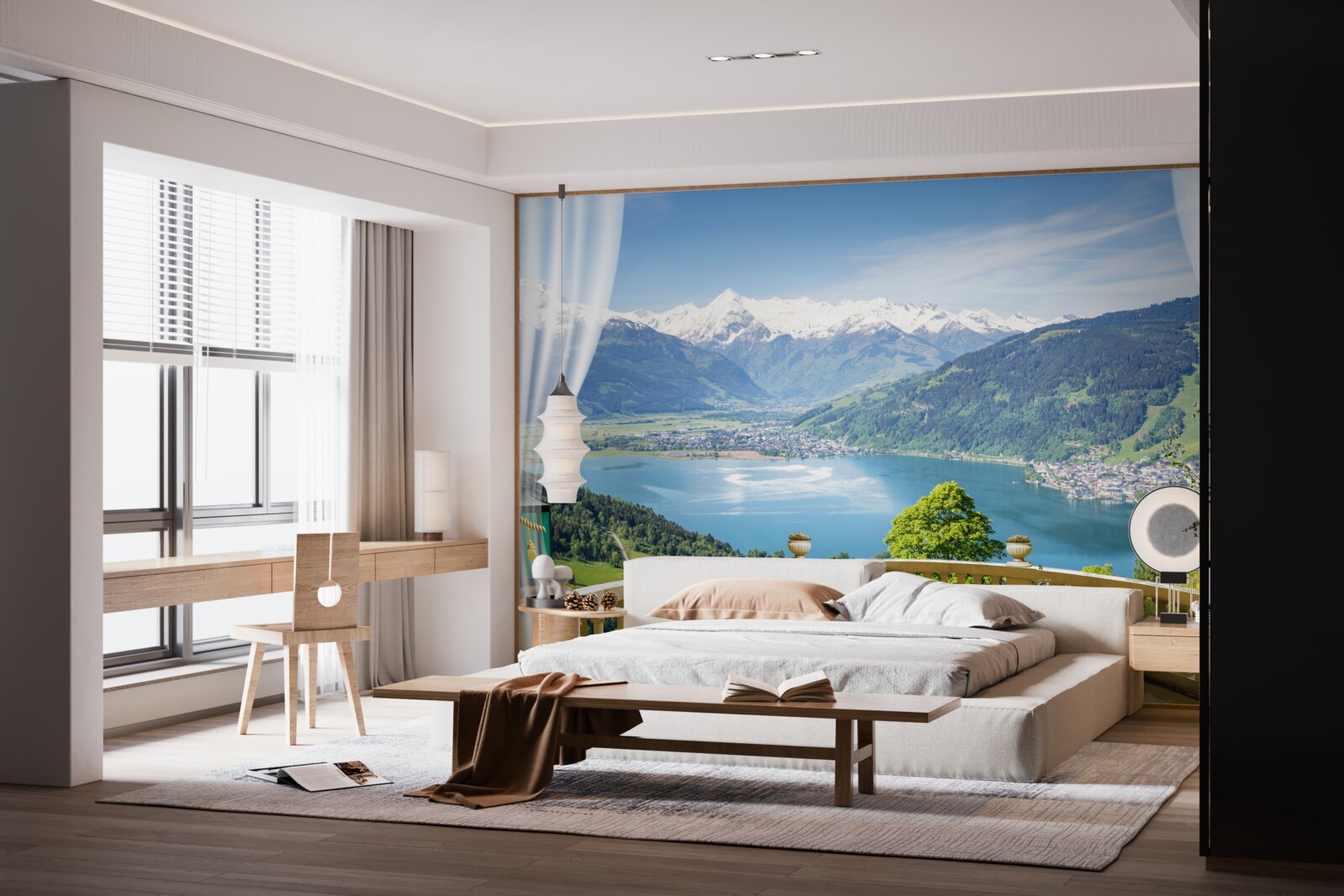 Fototapet balcon confortabil cu panoramă magnifică