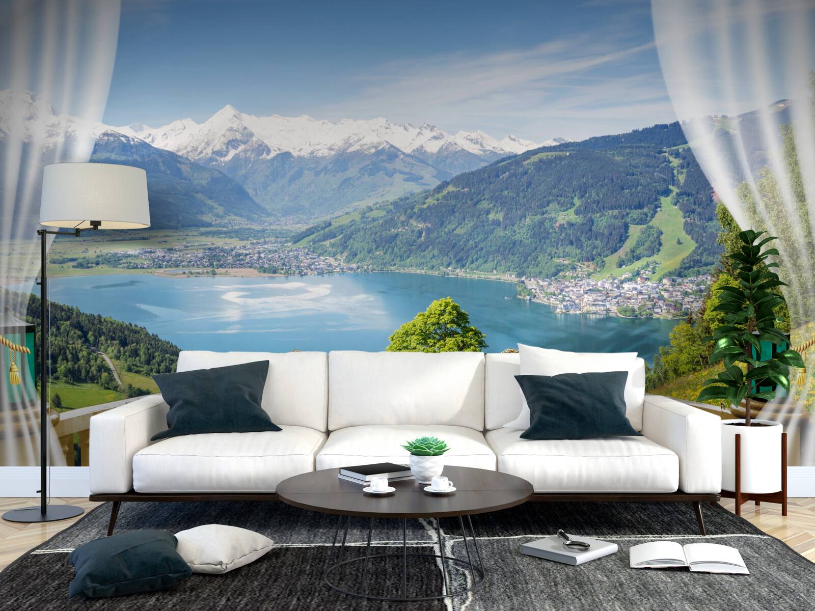 Fototapet balcon confortabil cu panoramă magnifică