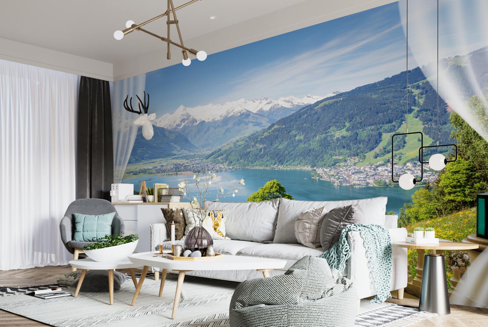 Fototapet balcon confortabil cu panoramă magnifică