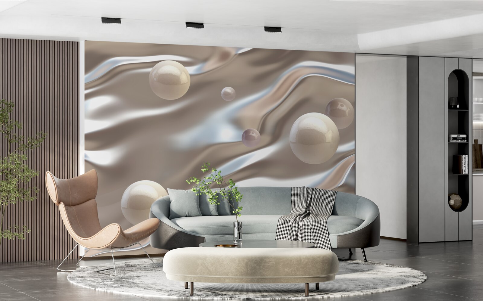 Fototapet mamă de perlă pe mătase