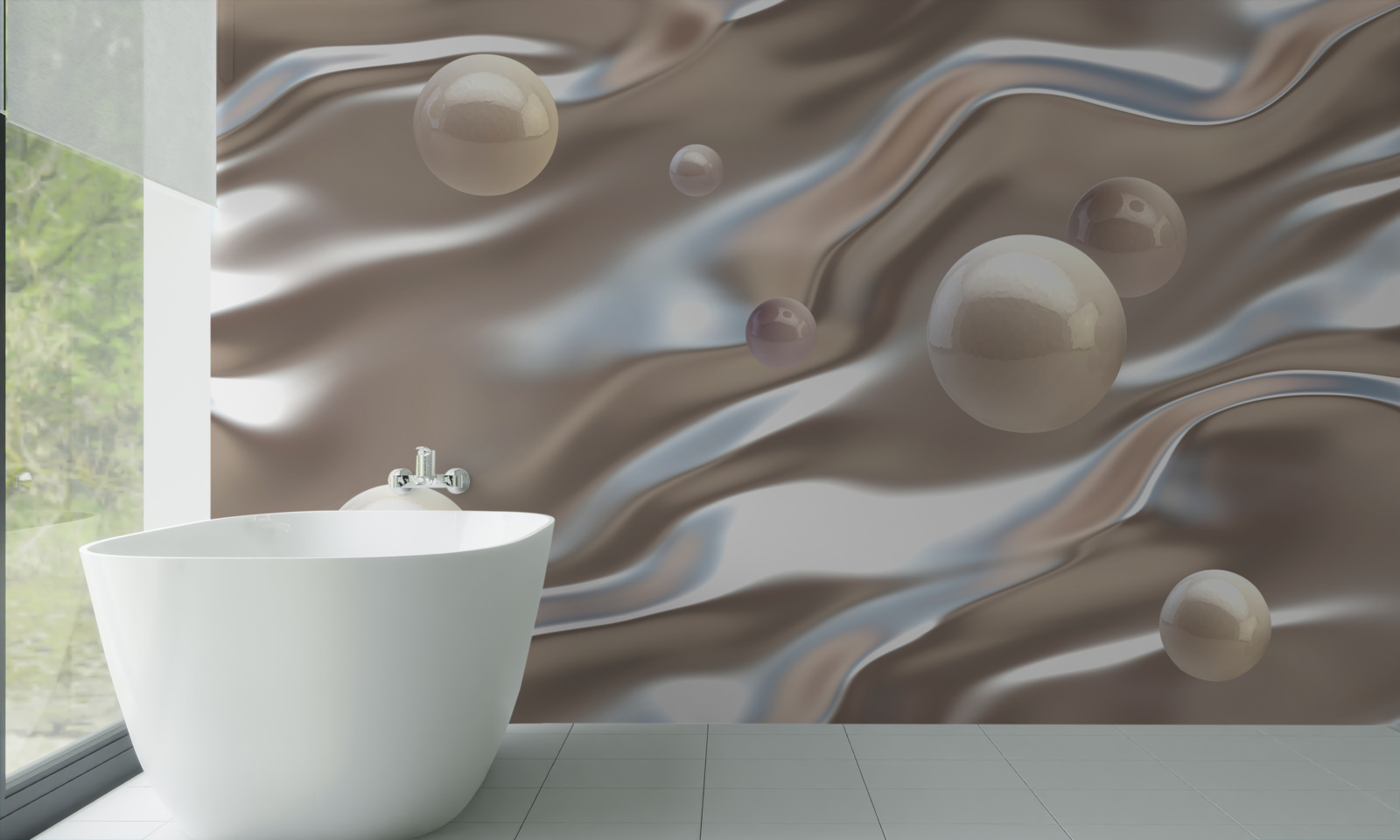 Fototapet mamă de perlă pe mătase