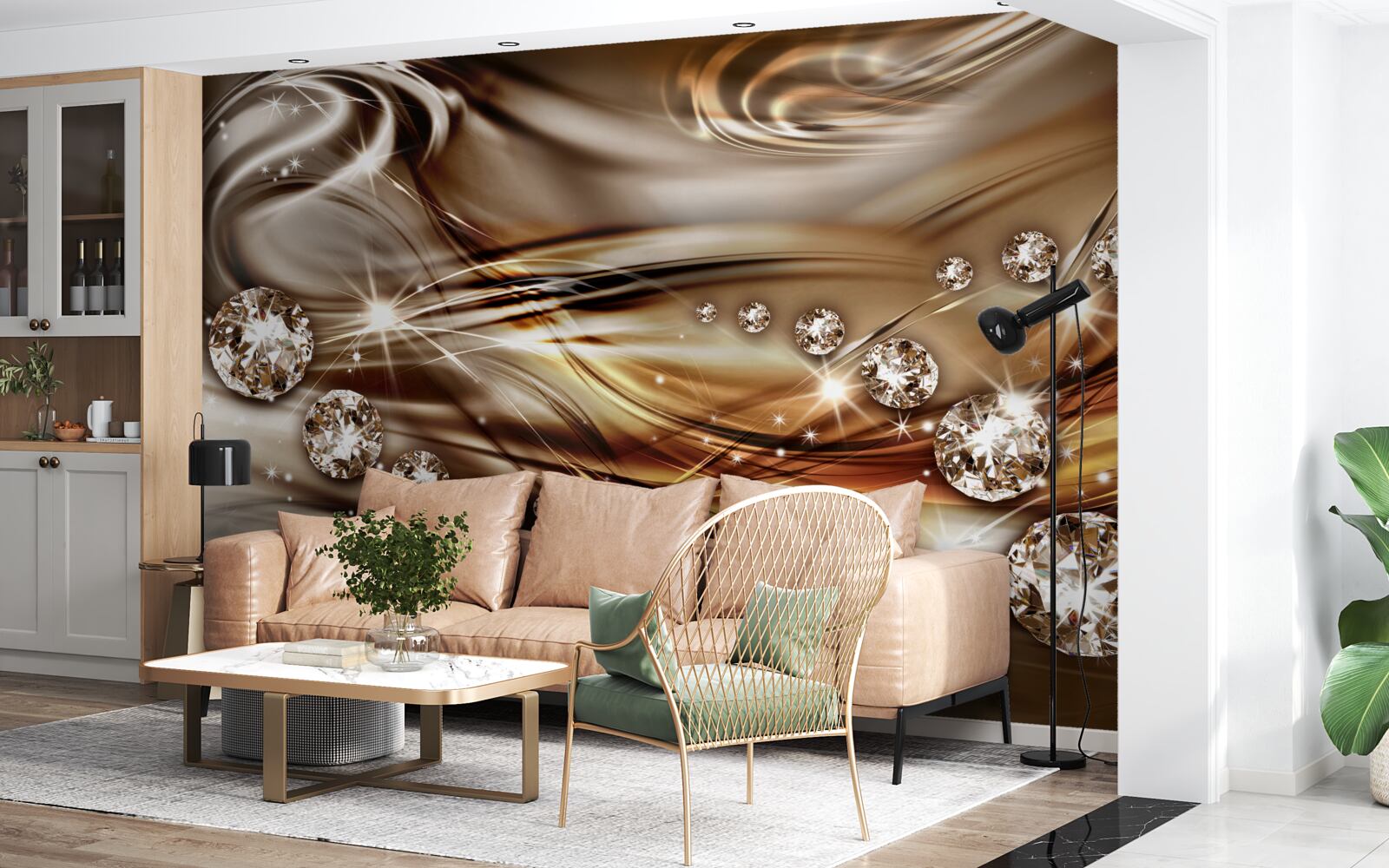 Fototapet bijuterii din aur și pietre prețioase