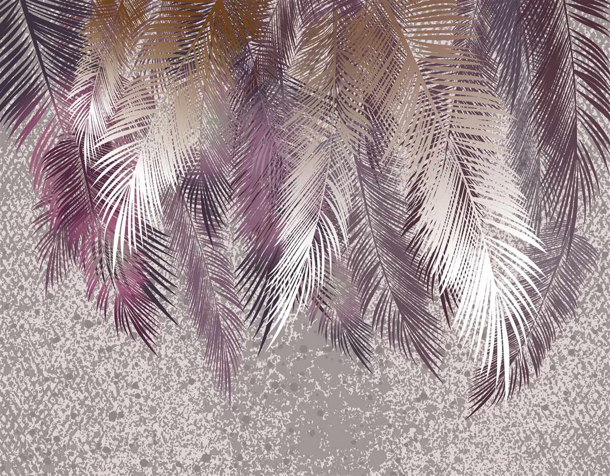 Fototapet frunze cu aspect de pană în burgundy