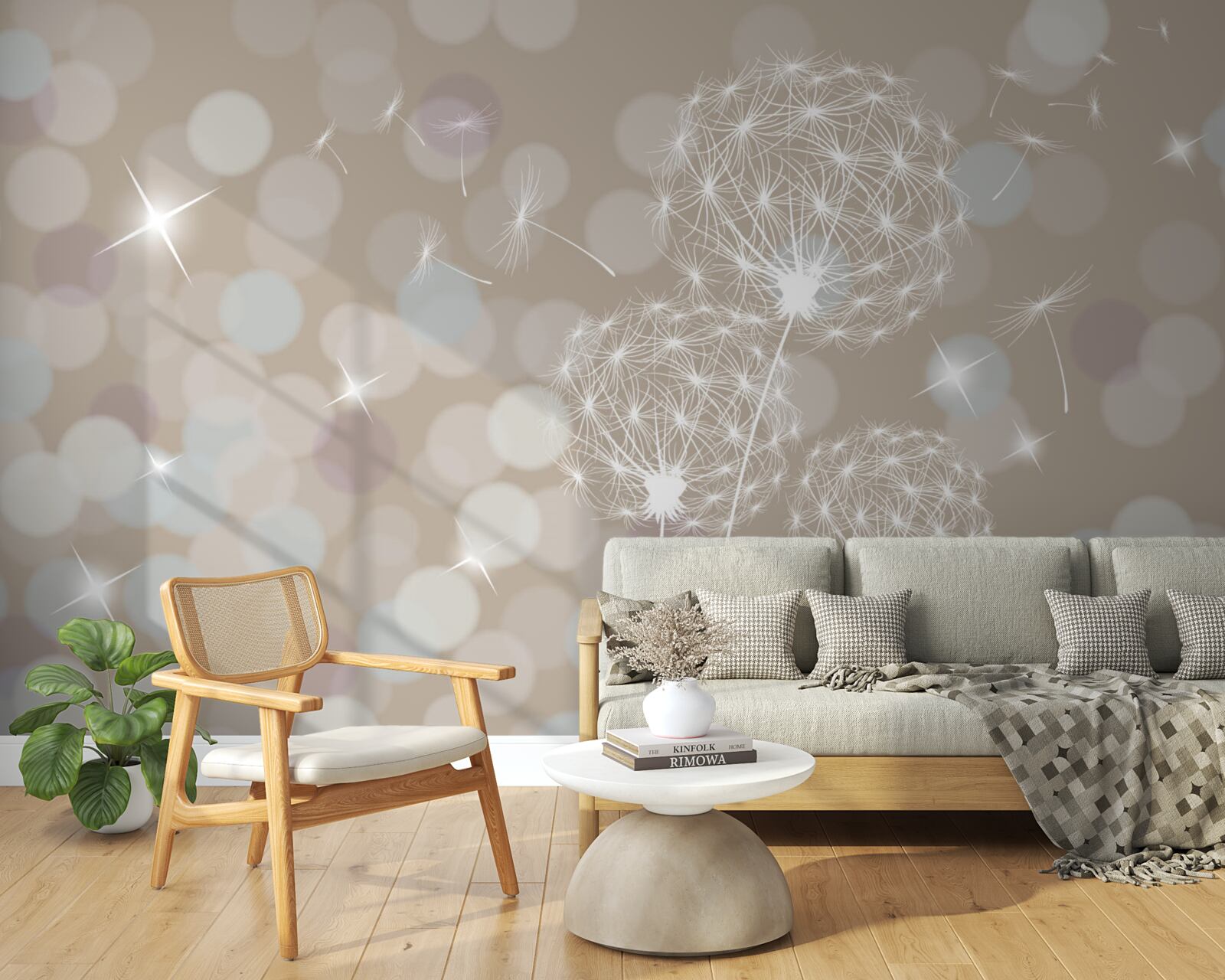 Fototapet petală de păpădie, ușoară ca o pană