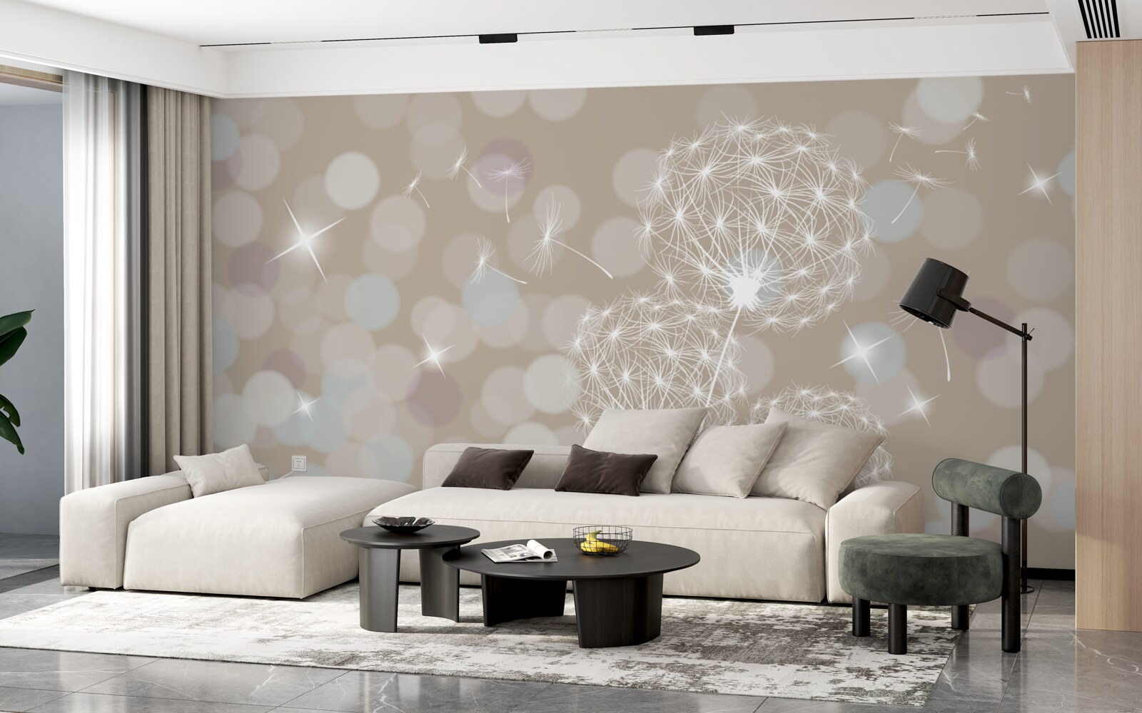 Fototapet petală de păpădie, ușoară ca o pană