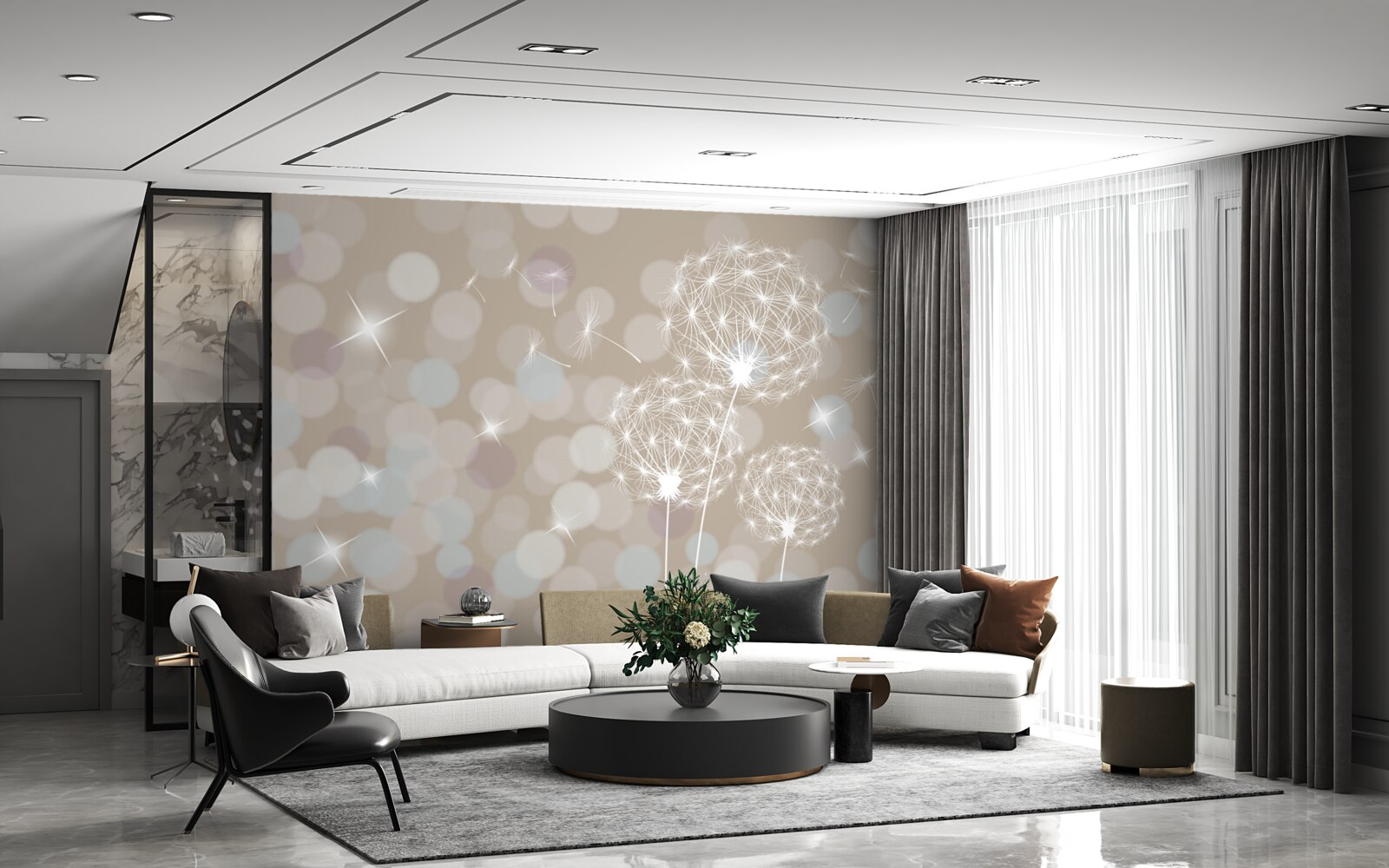 Fototapet petală de păpădie, ușoară ca o pană