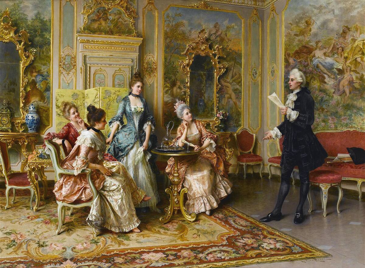 Fototapet admirația față de doamne pentru pasiunea lor de a citi poezie