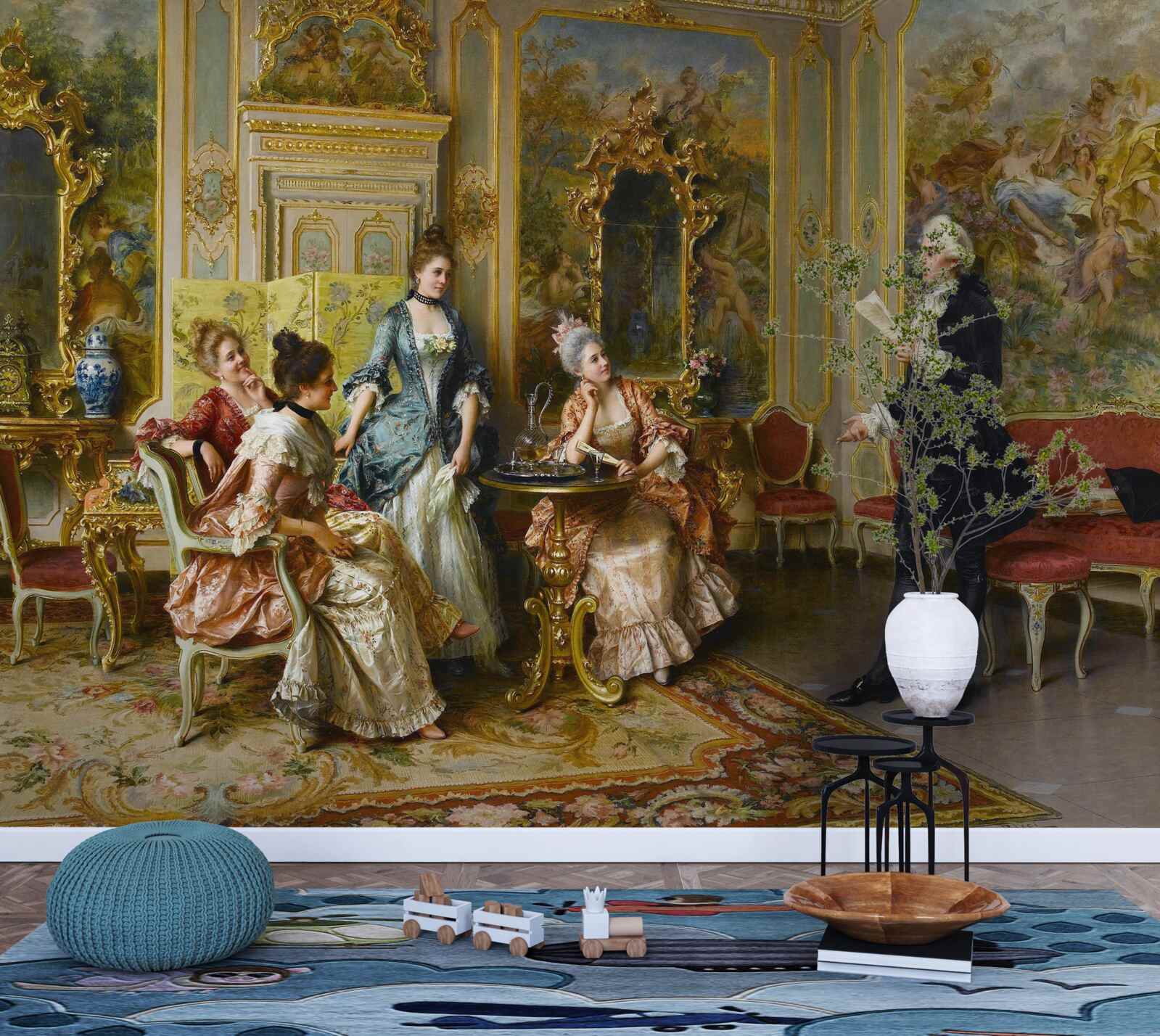 Fototapet admirația față de doamne pentru pasiunea lor de a citi poezie