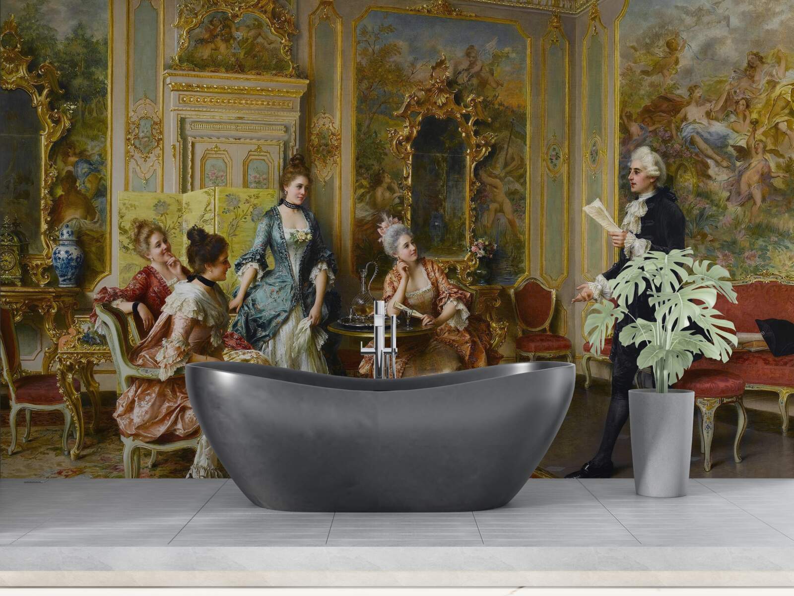 Fototapet admirația față de doamne pentru pasiunea lor de a citi poezie