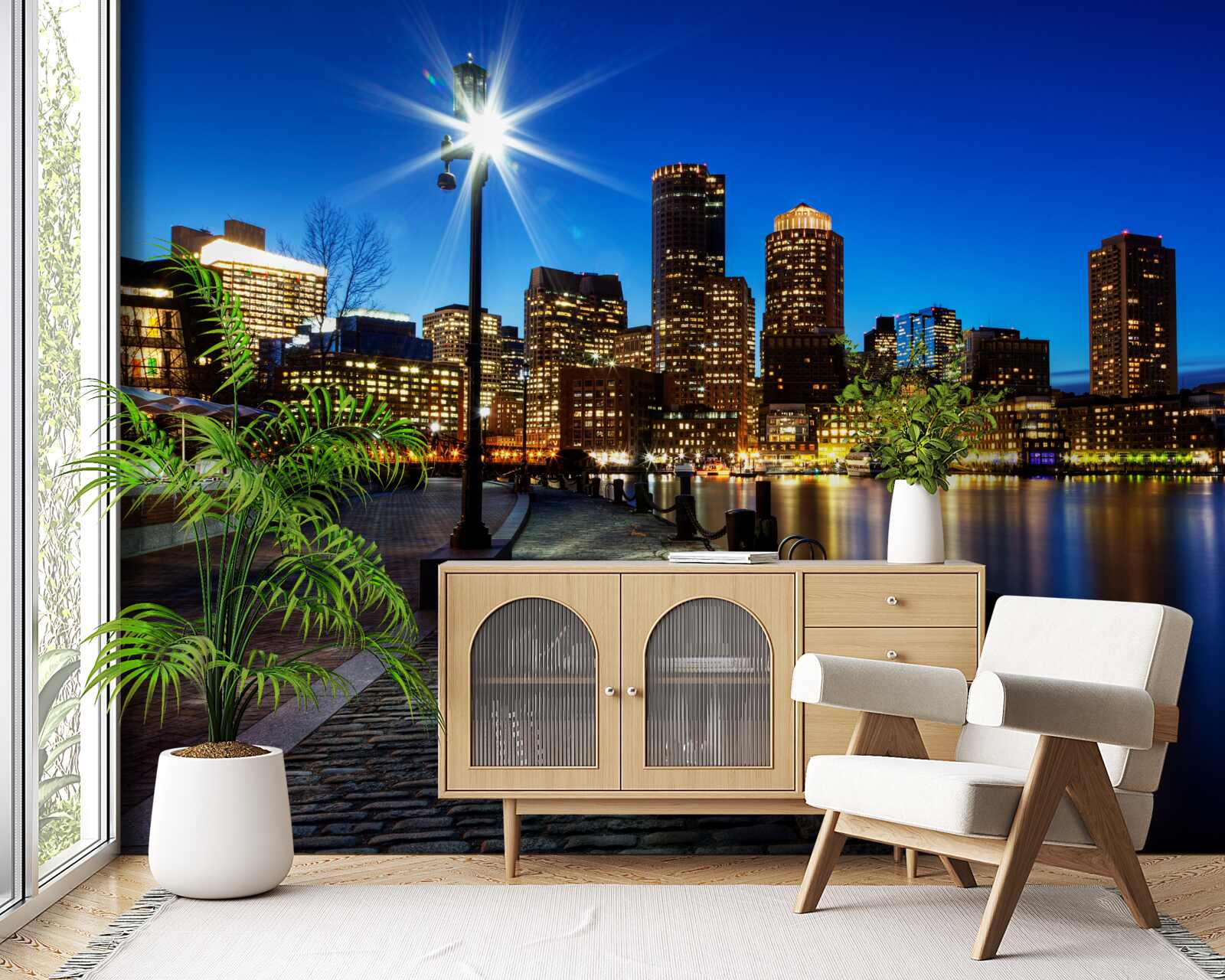 Fototapet panoramă a orașului cu vedere la digul gol