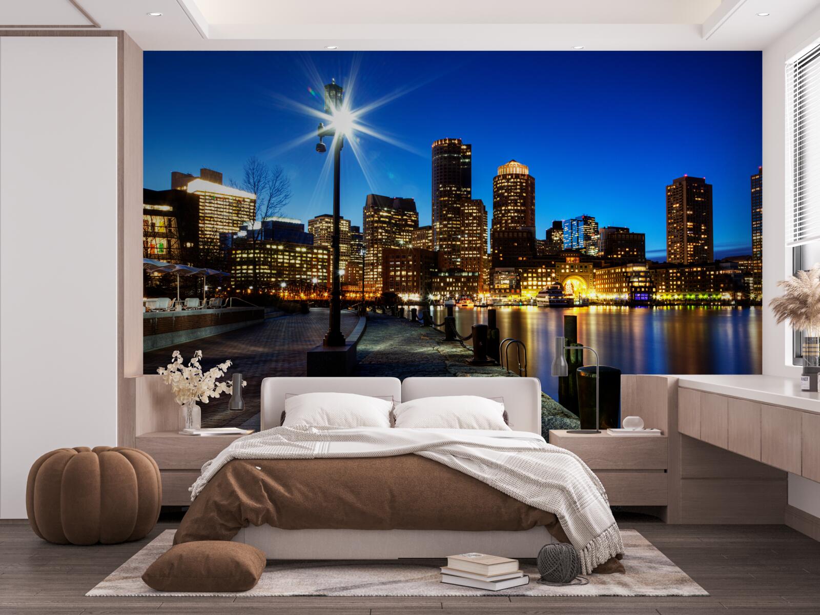 Fototapet panoramă a orașului cu vedere la digul gol