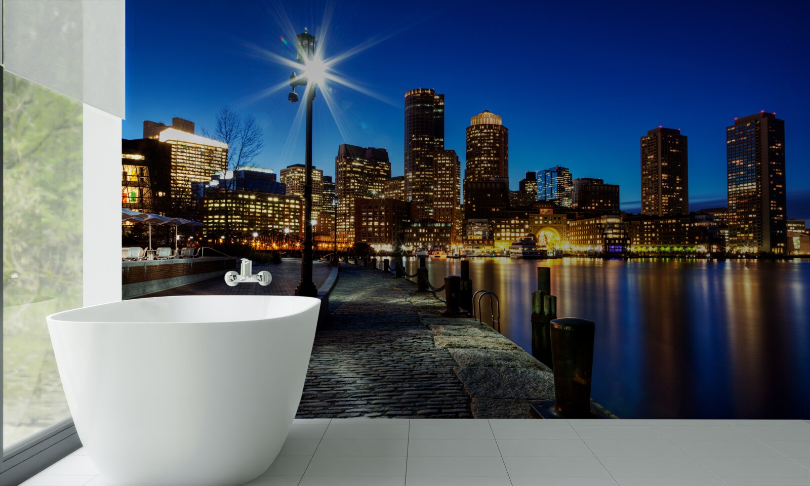 Fototapet panoramă a orașului cu vedere la digul gol