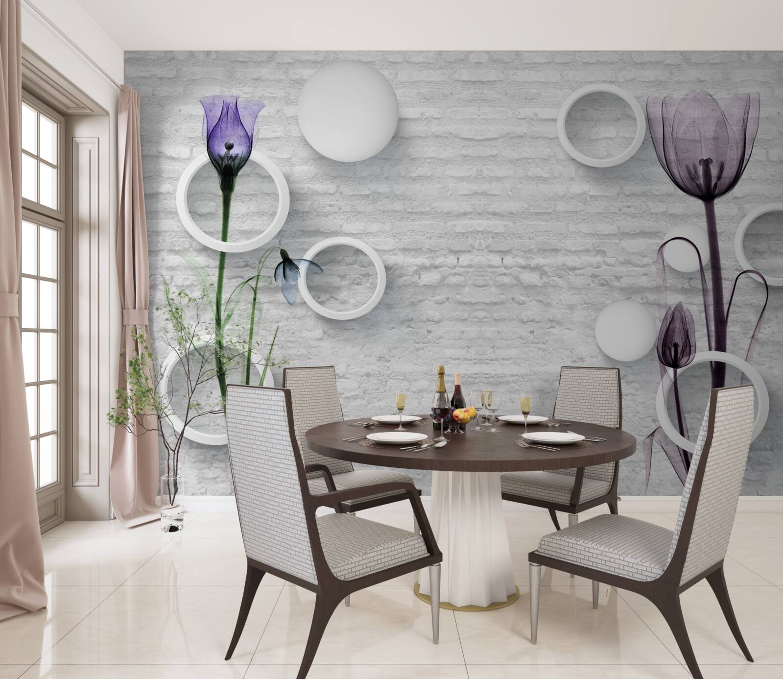 Fototapet doi maci mov subțiri