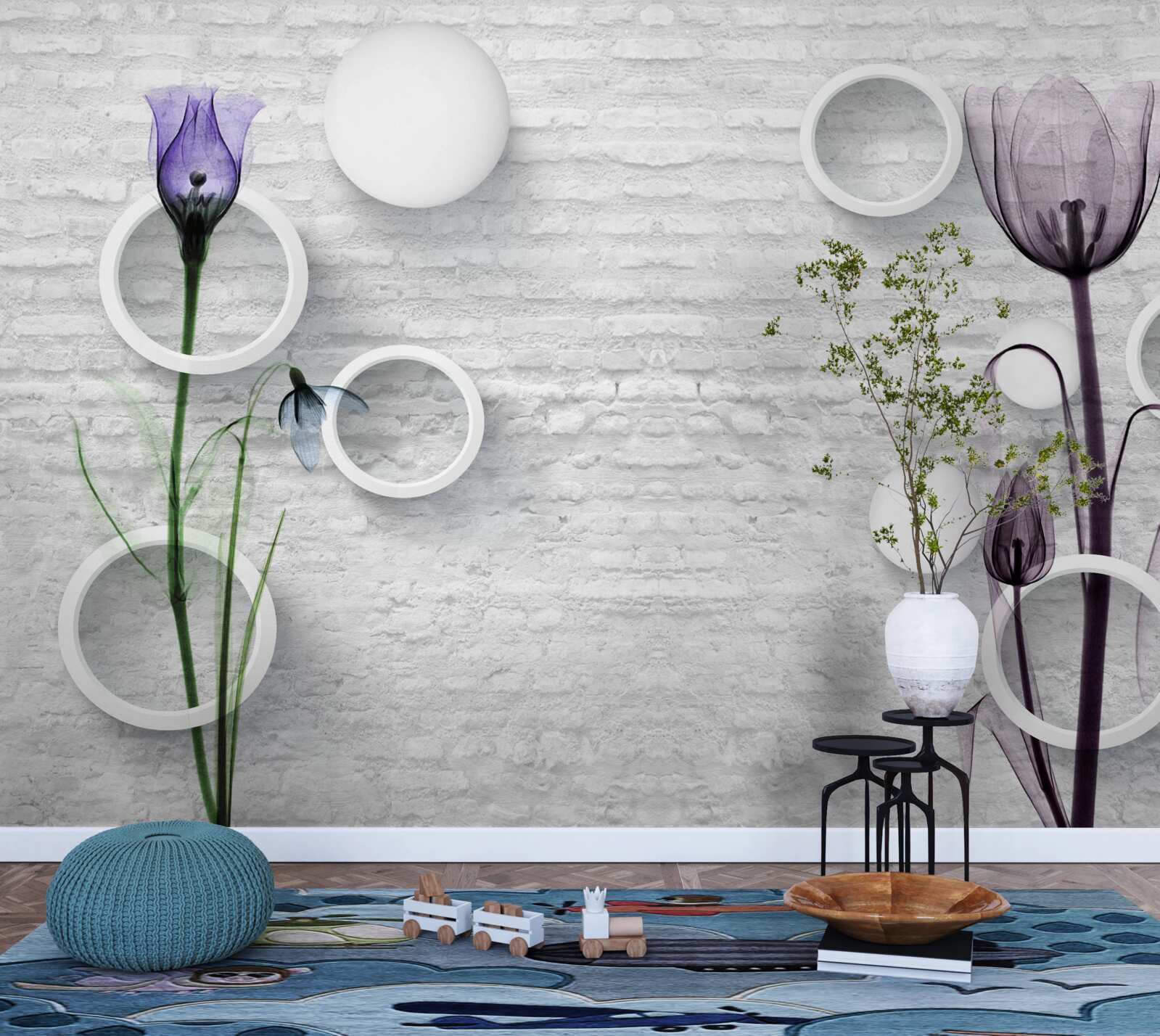 Fototapet doi maci mov subțiri