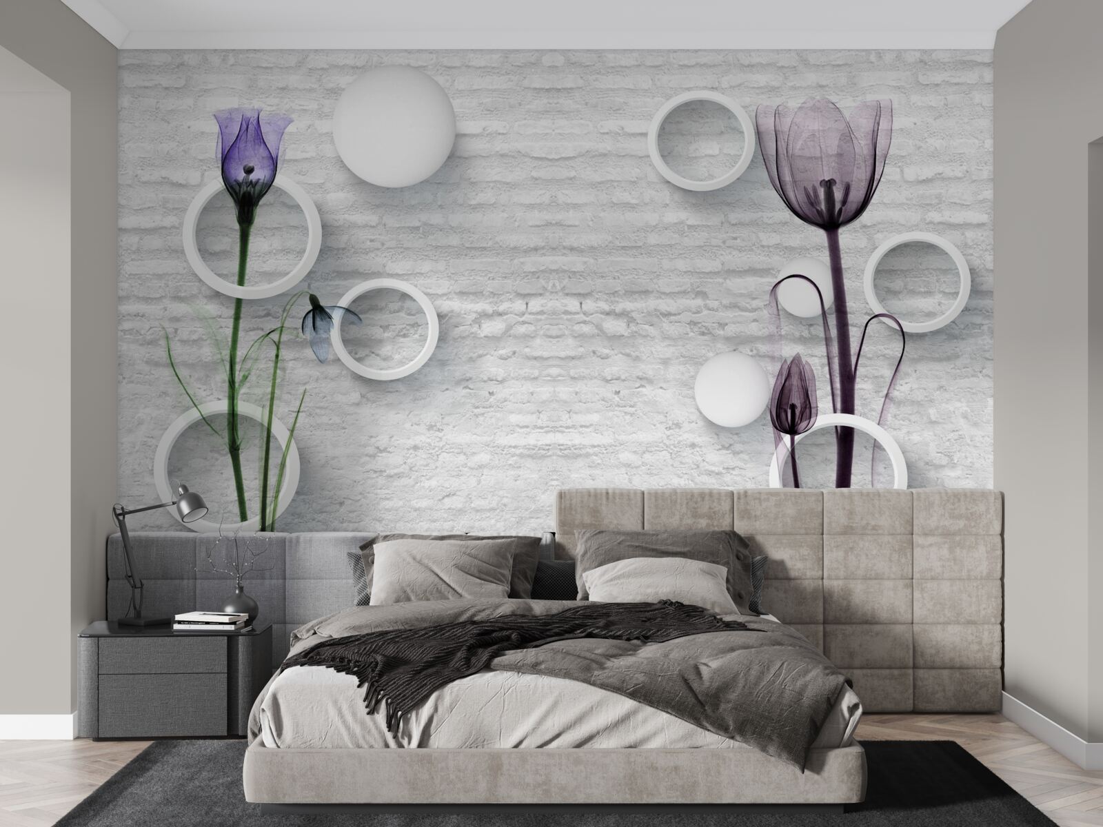 Fototapet doi maci mov subțiri