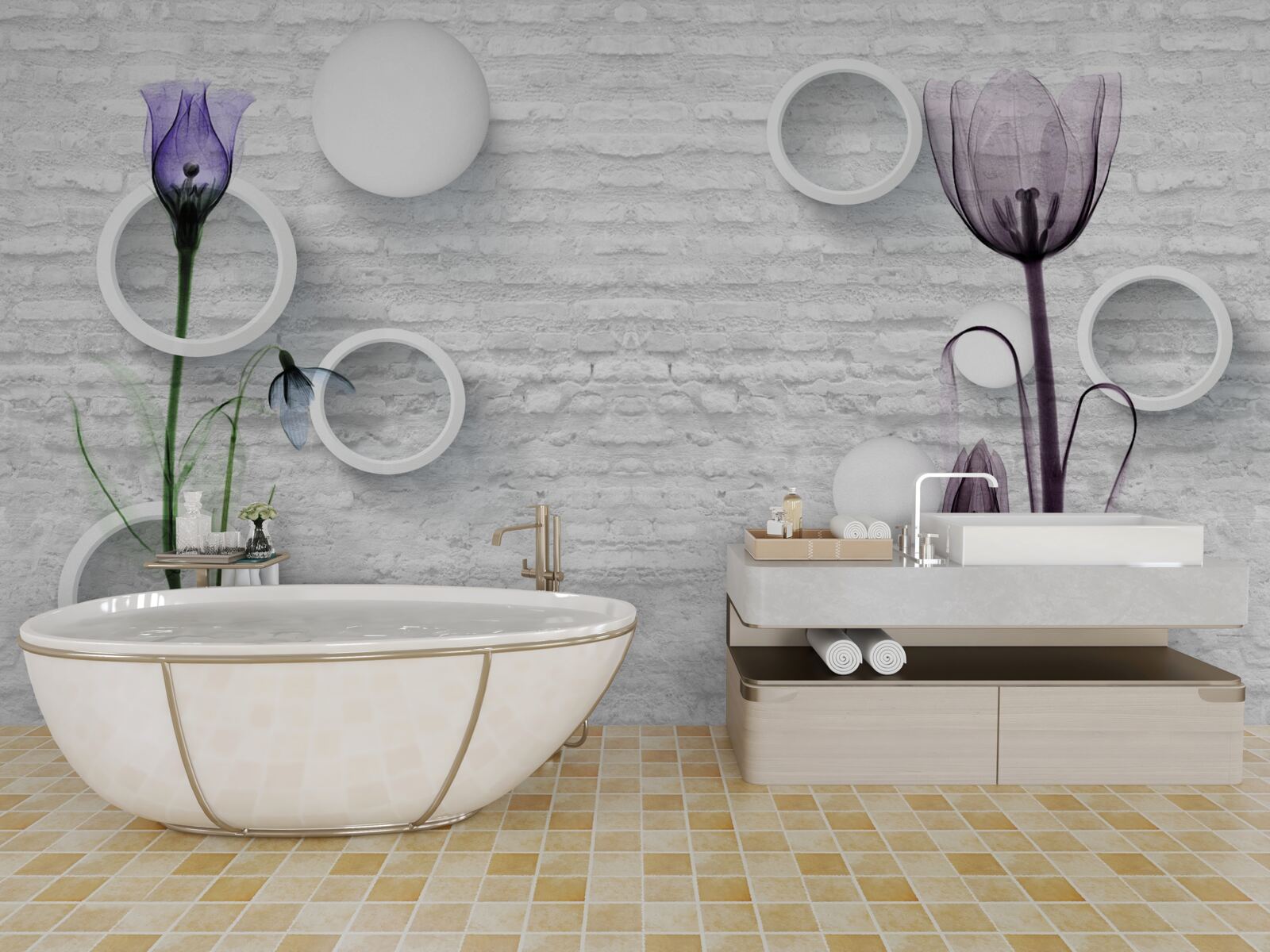 Fototapet doi maci mov subțiri