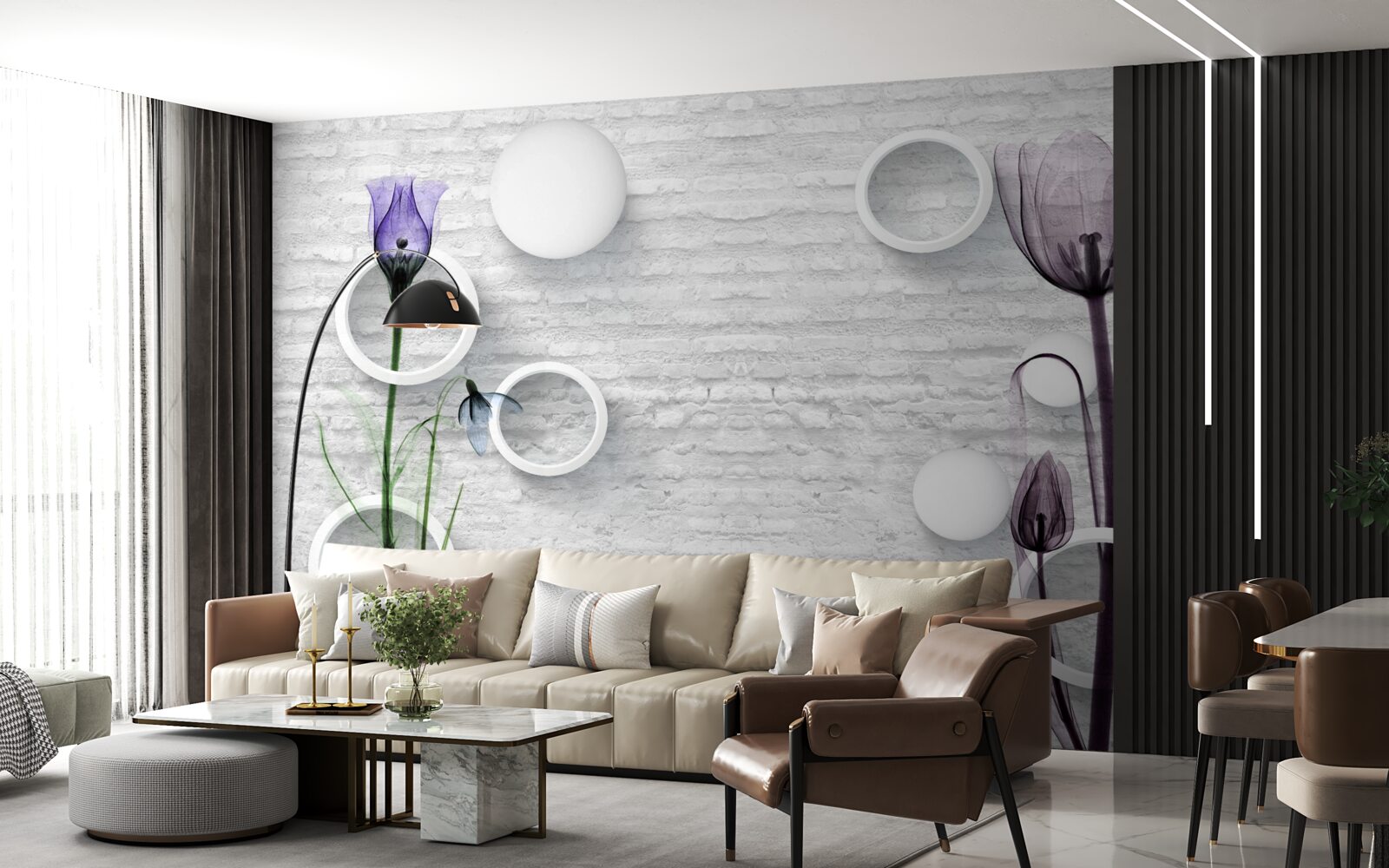 Fototapet doi maci mov subțiri