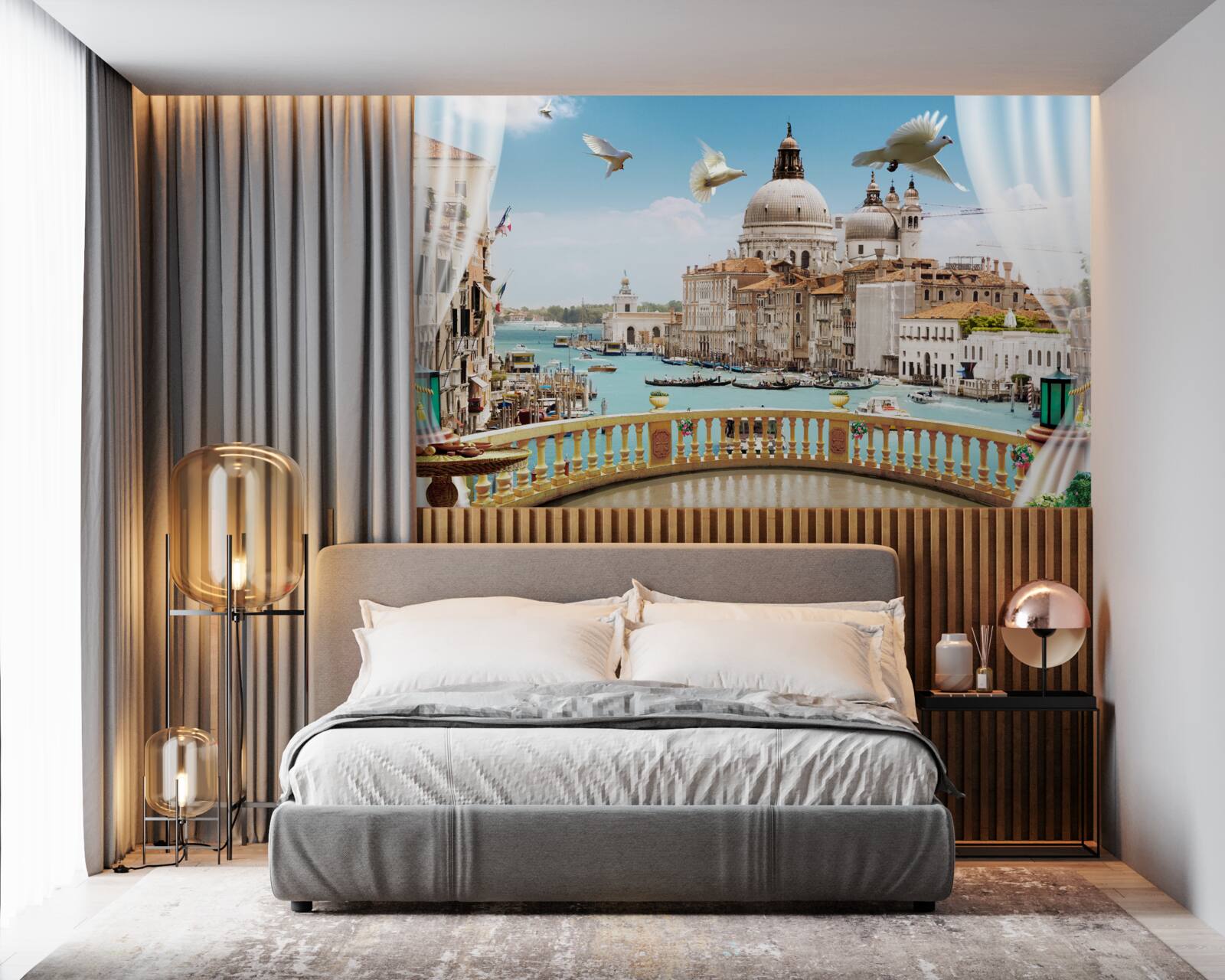 Fototapet priveliștea de la balcon oferă o panoramă magnifică a orașului Veneția